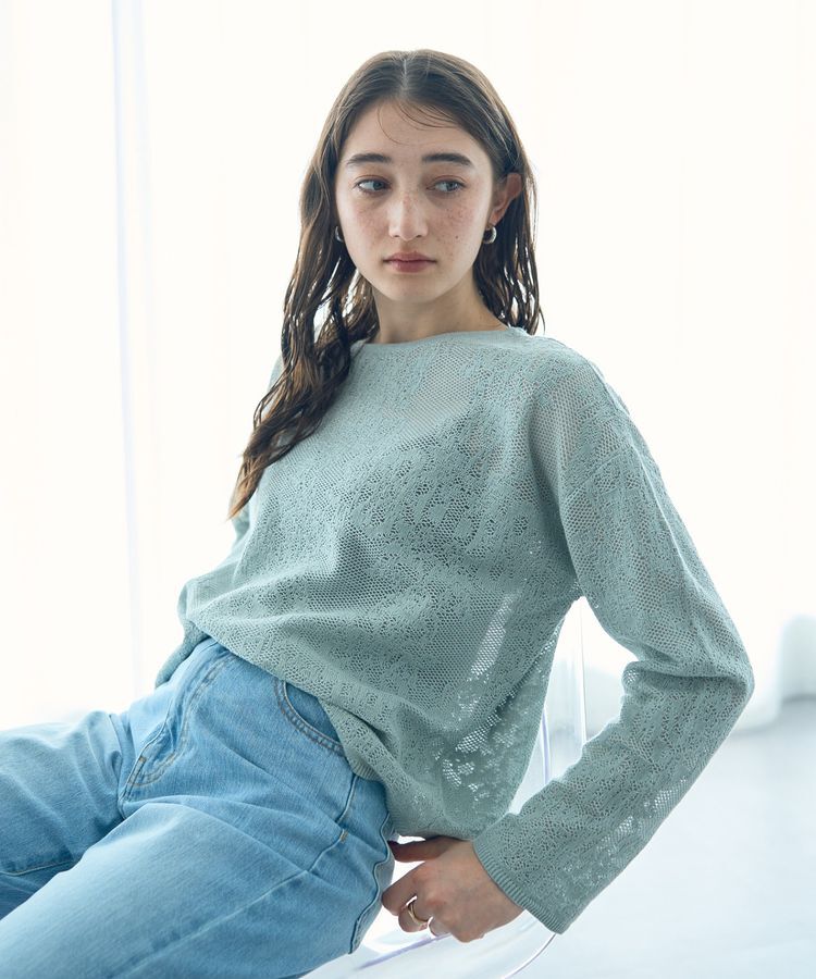 YECCA VECCA「レース柄ニット」|ニット・セーター|