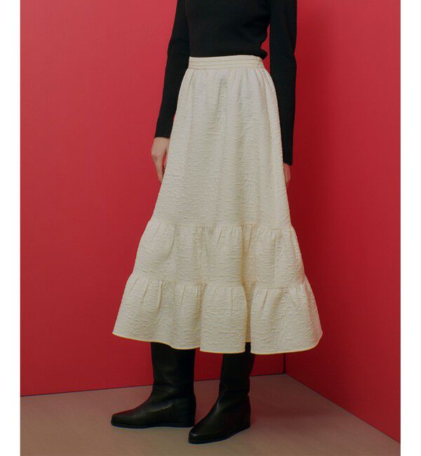 LOULOU WILLOUGHBY「【LOULOU WILLOUGHBY】ジャガードティアードスカート」|スカート|