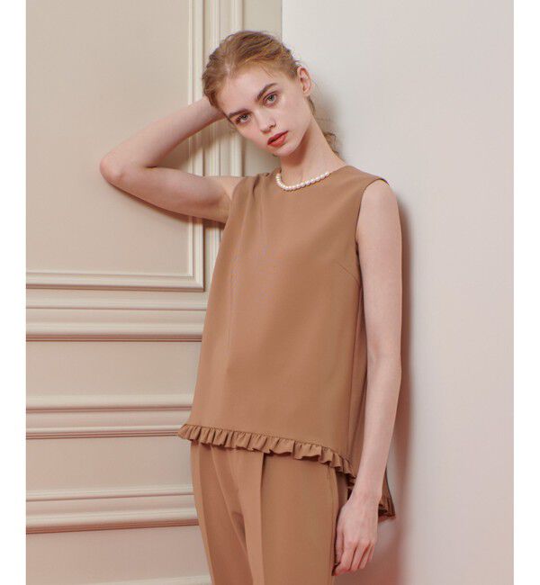 LOULOU WILLOUGHBY「【LOULOU WILLOUGHBY】パールネックレス付きフリルブラウス」|シャツ・ブラウス|