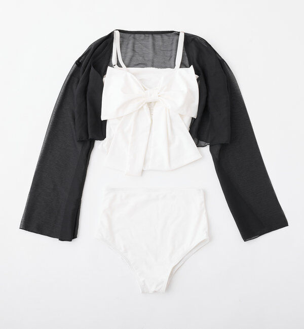  「swimwear/フロントリボン羽織りSET(4点セット)」|その他|