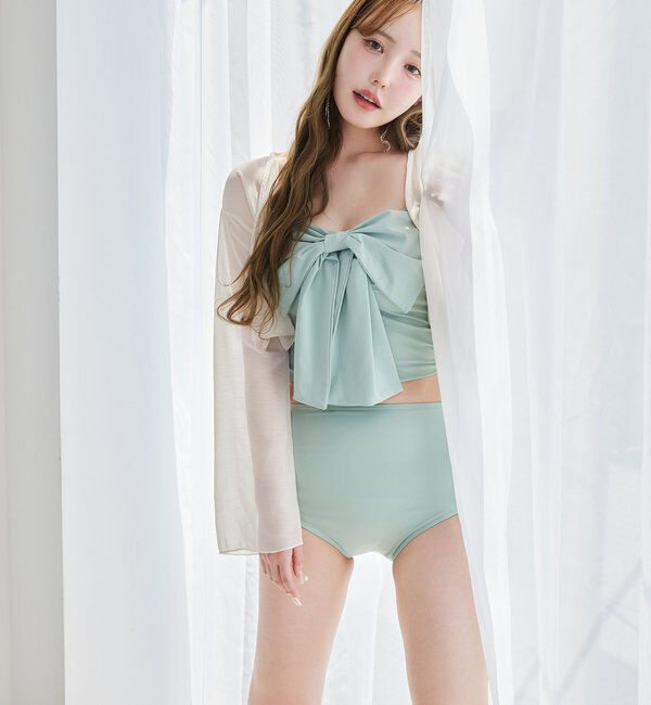  「swimwear/フロントリボン羽織りSET(4点セット)」|その他|