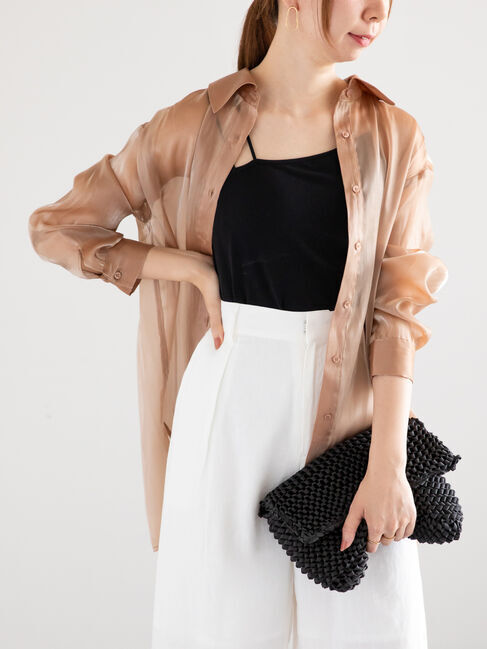 Te chichi「シャイニーシアースリップシャツ」|シャツ・ブラウス|ブラウン