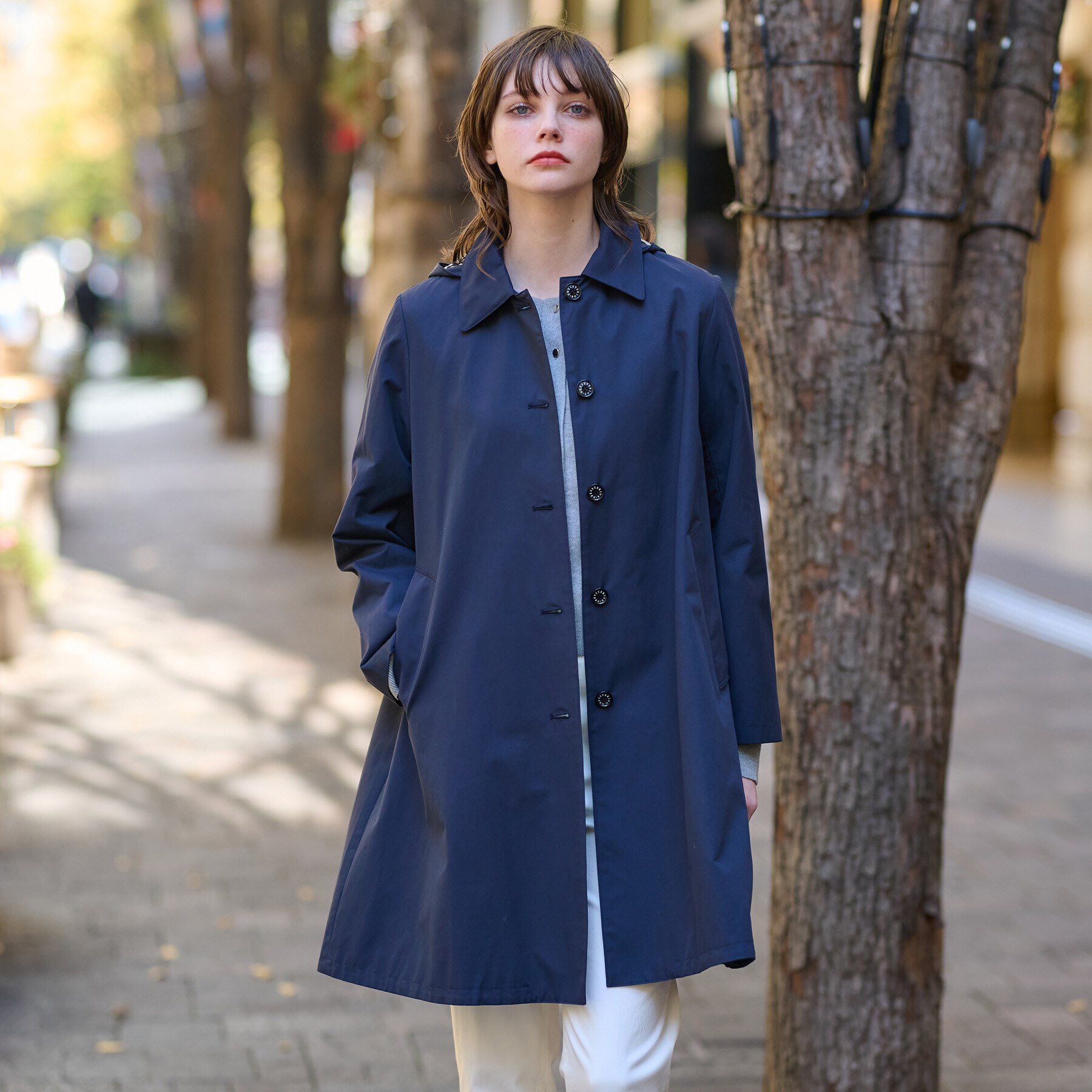 DRESSTERIOR「レインフードコート」|レインコート|