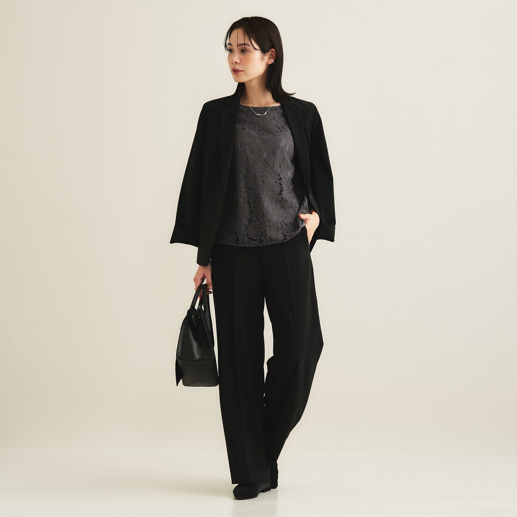 INDIVI「【洗える／セレモニー】フラワーレースブラウス」|シャツ・ブラウス|