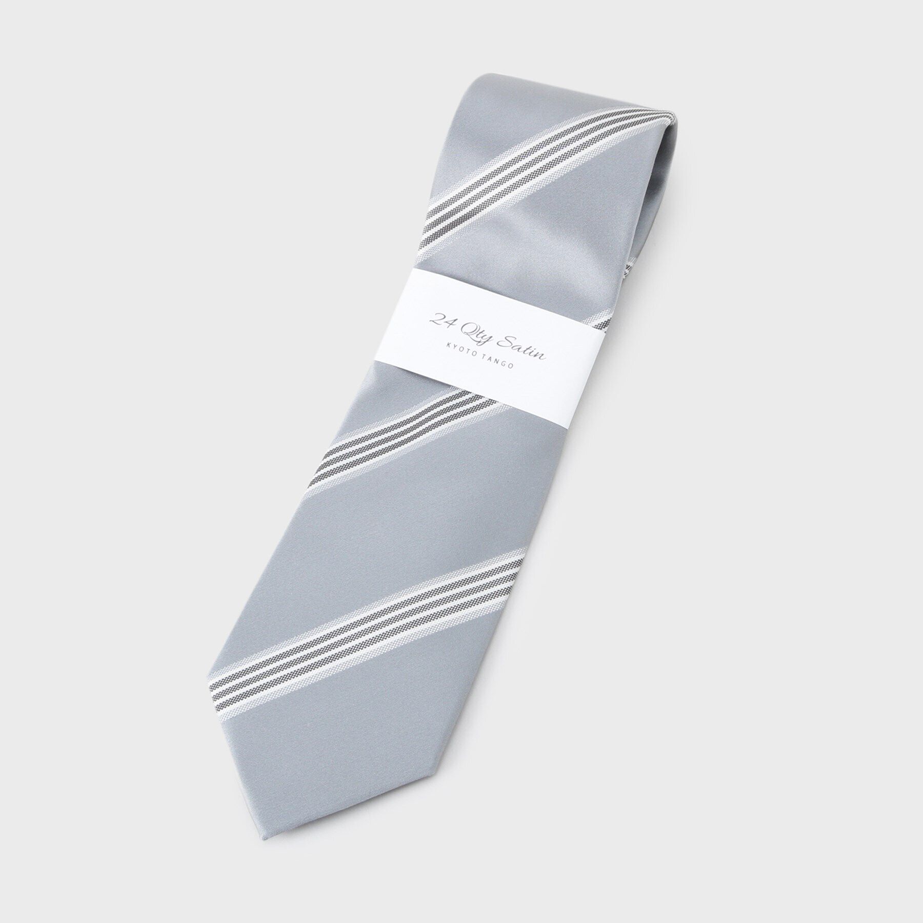 TAKEO KIKUCHI「【Made in JAPAN】24Qty Satin シルクネクタイ」|ネクタイ・蝶ネクタイ|シルバー(306)
