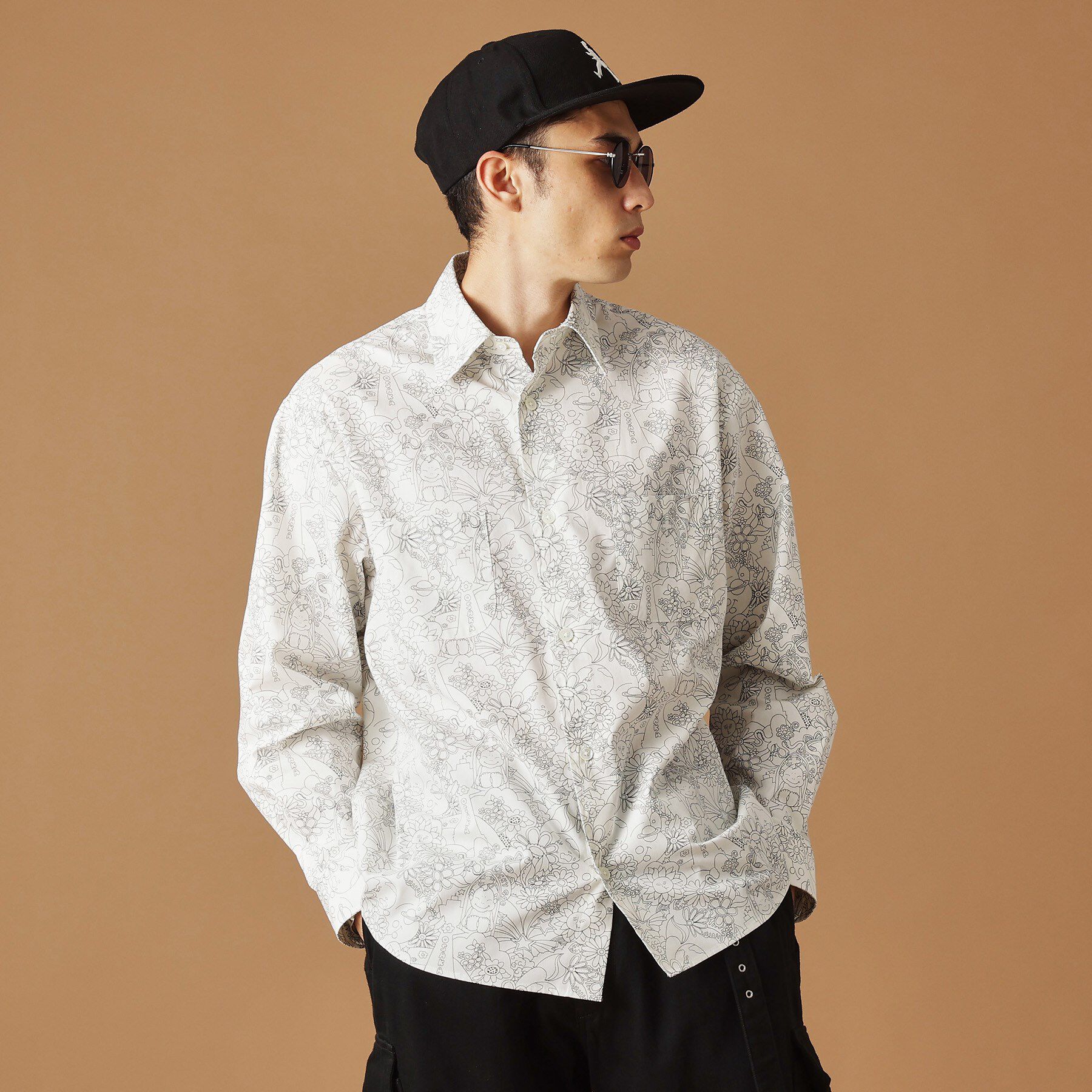 40CARATS&525「【Sサイズ～】ビリケンプリント 長袖シャツ」|シャツ・ブラウス|