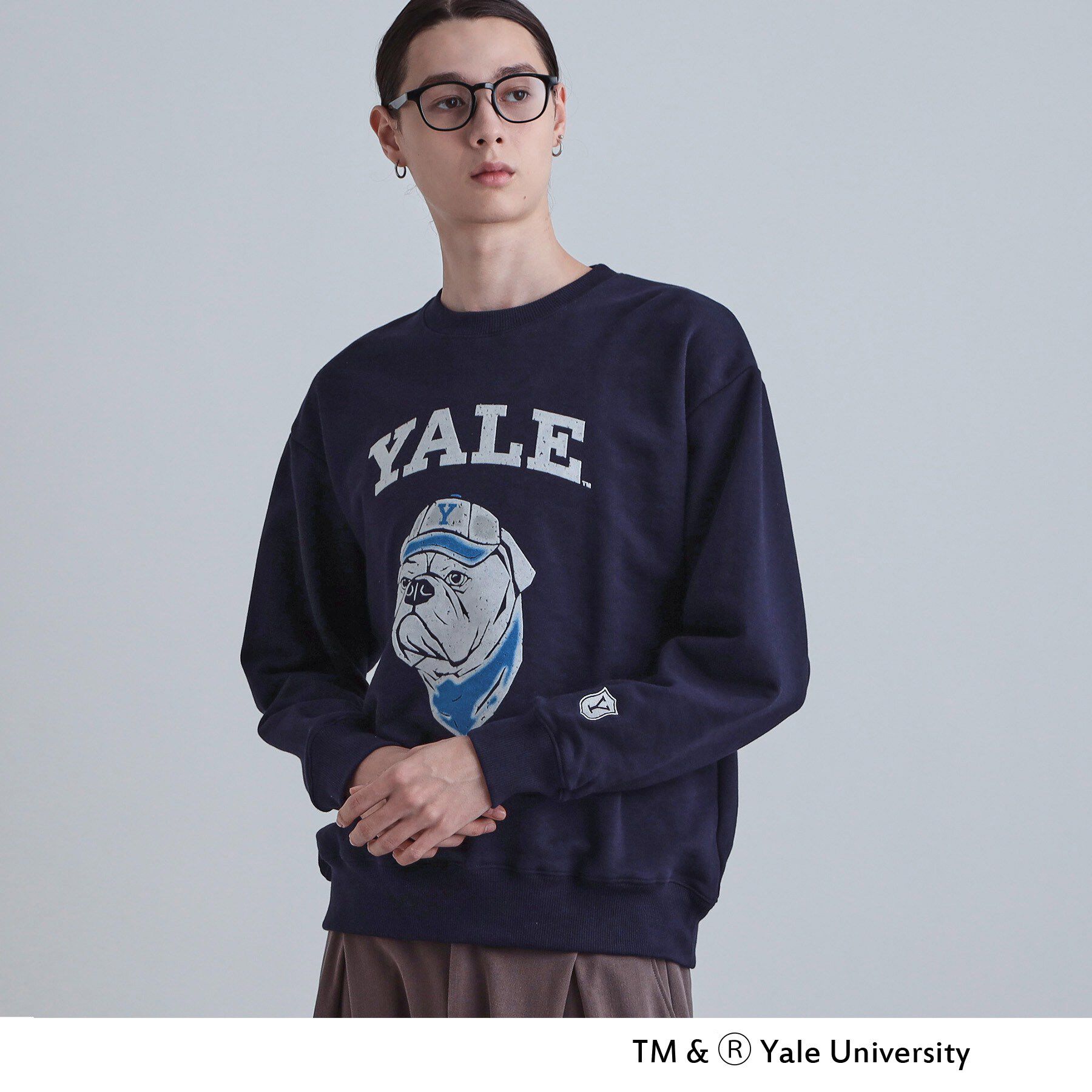 tk.TAKEO KIKUCHI「YALEフロッキースウェット」|パーカー|ネイビー(094)