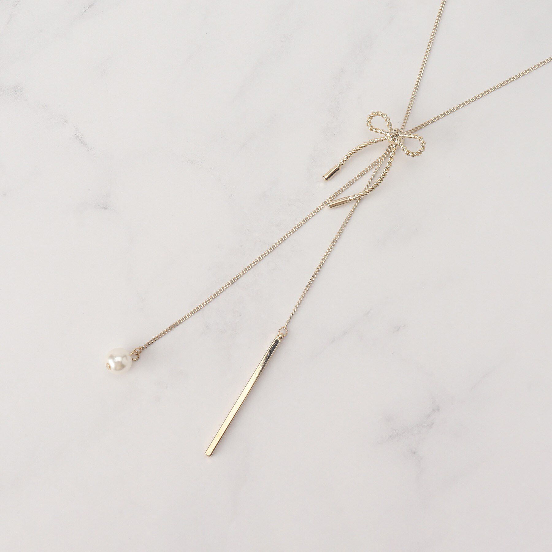 Couture broach「リボンモチーフラリエットネックレス」|ネックレス|