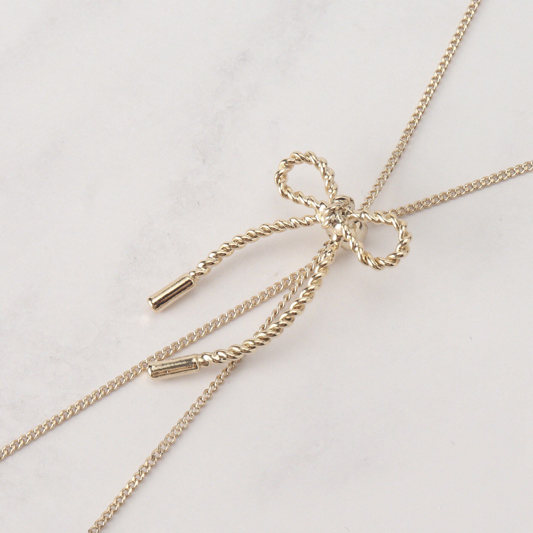 Couture broach「リボンモチーフラリエットネックレス」|ネックレス|