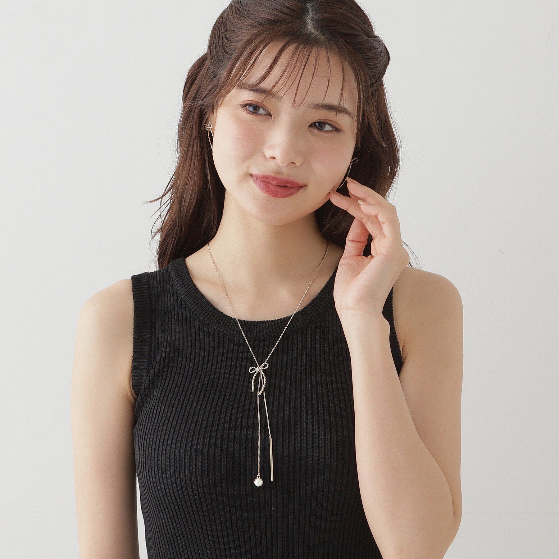 Couture broach「リボンモチーフラリエットネックレス」|ネックレス|