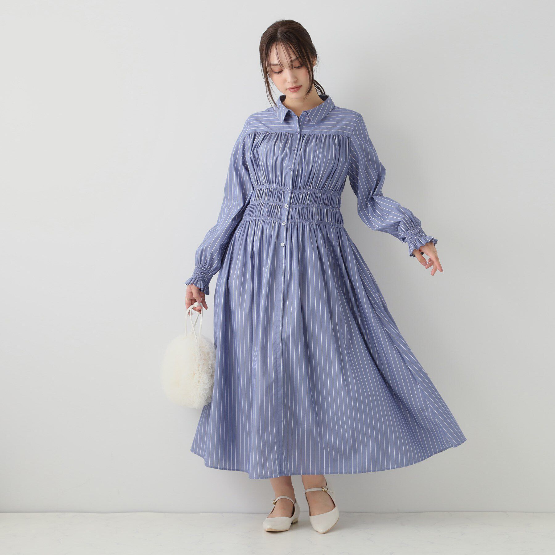 Couture broach「シャーリングシャツワンピース」|ワンピース|