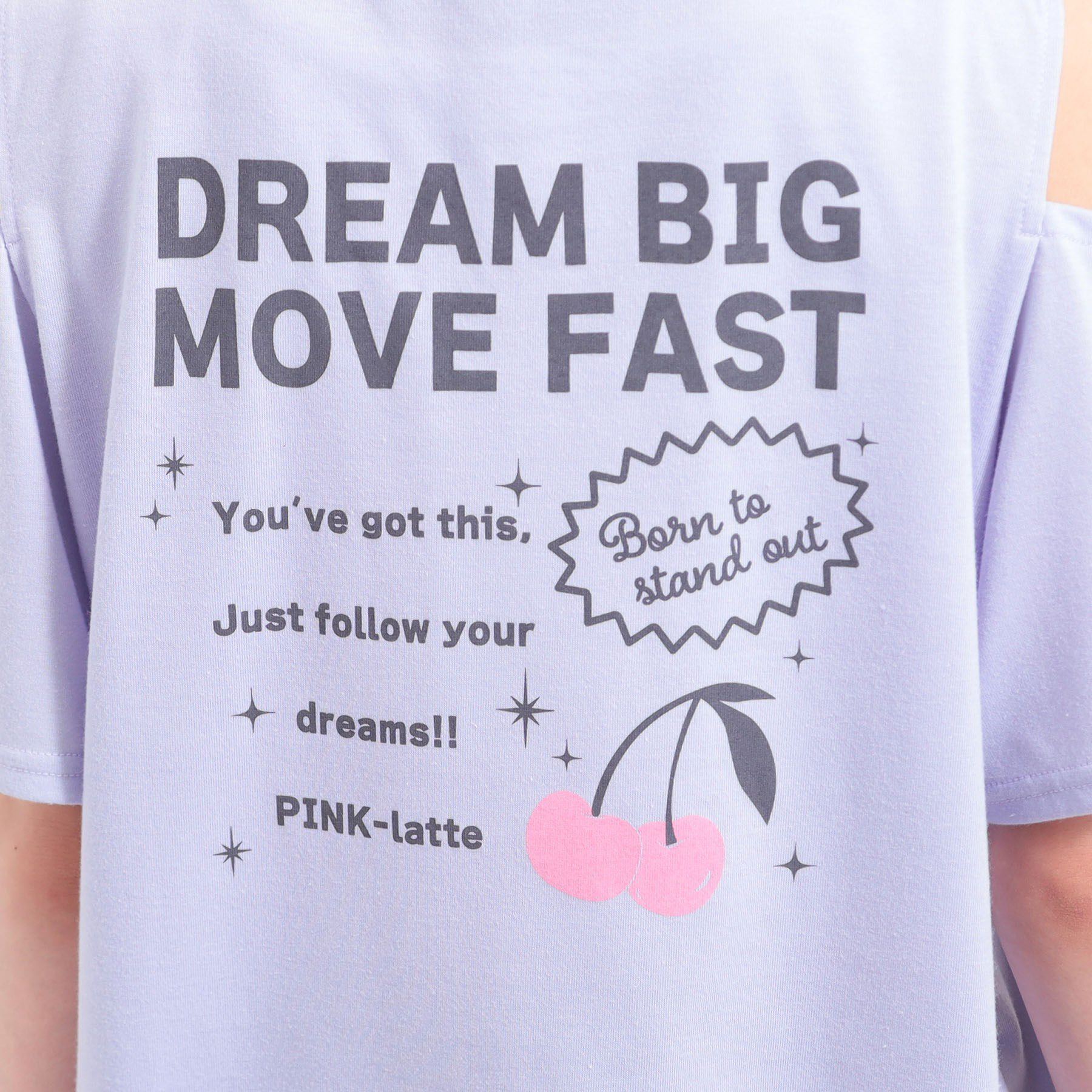 PINK-latte「肩あきバックプリントビッグTシャツ」|Tシャツ・カットソー|