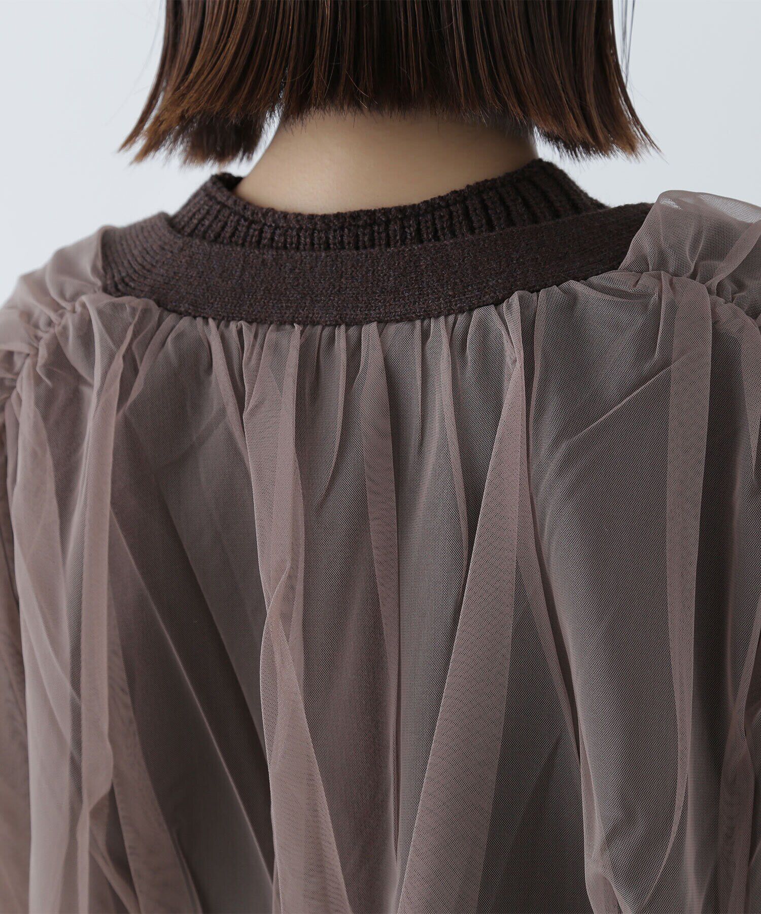  「チュールカーデ＆ニットワンピセット」|ワンピース|