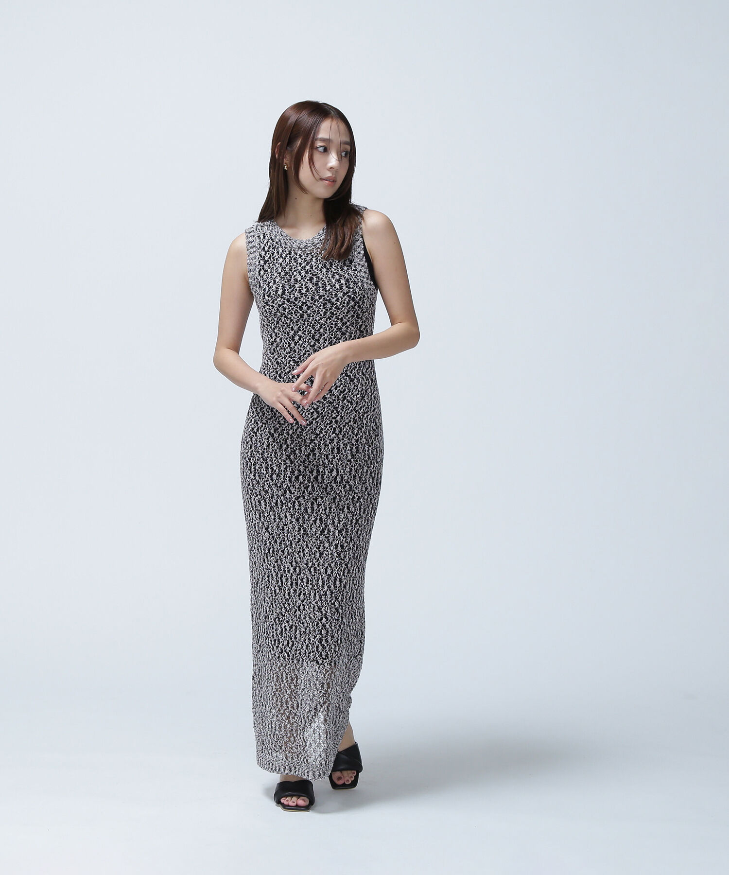  「メッシュナローニットワンピース」|ワンピース|