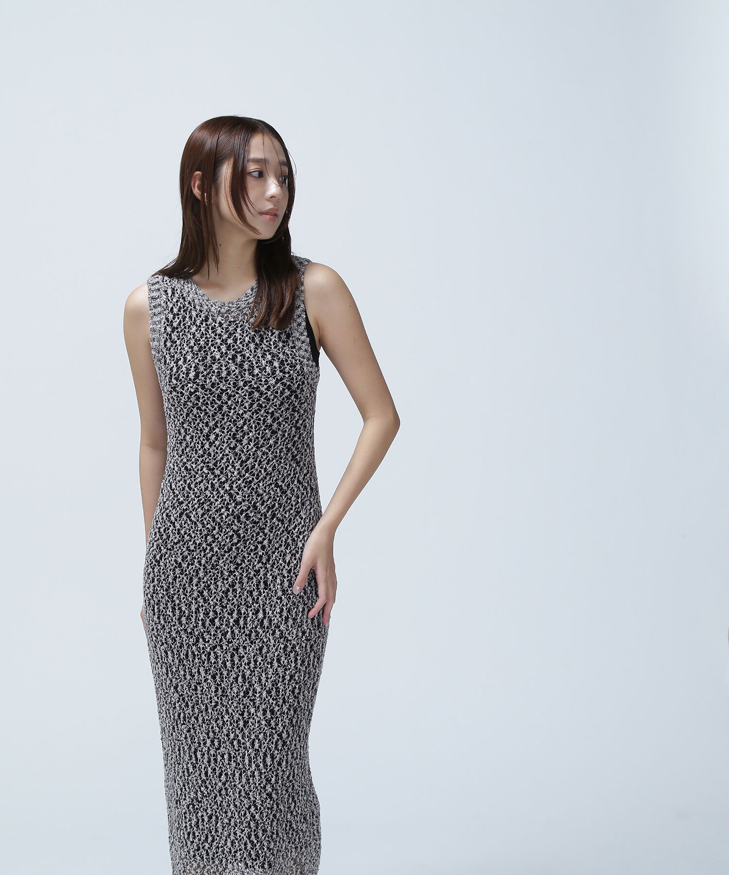  「メッシュナローニットワンピース」|ワンピース|