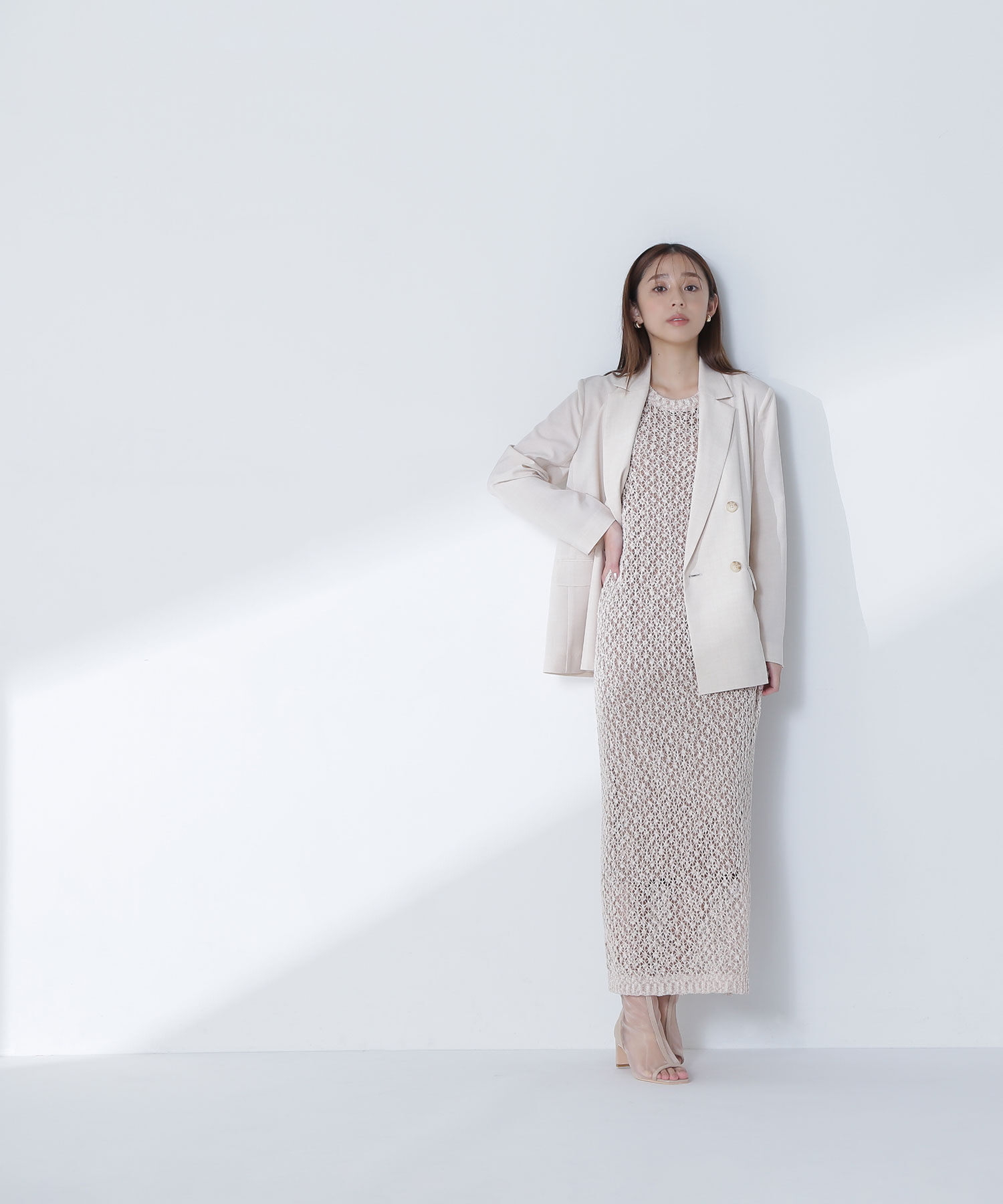  「メッシュナローニットワンピース」|ワンピース|