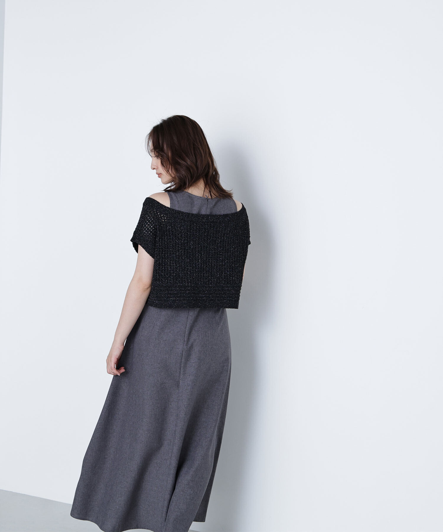  「透かし編みニット＆アメスリワンピース」|ワンピース|