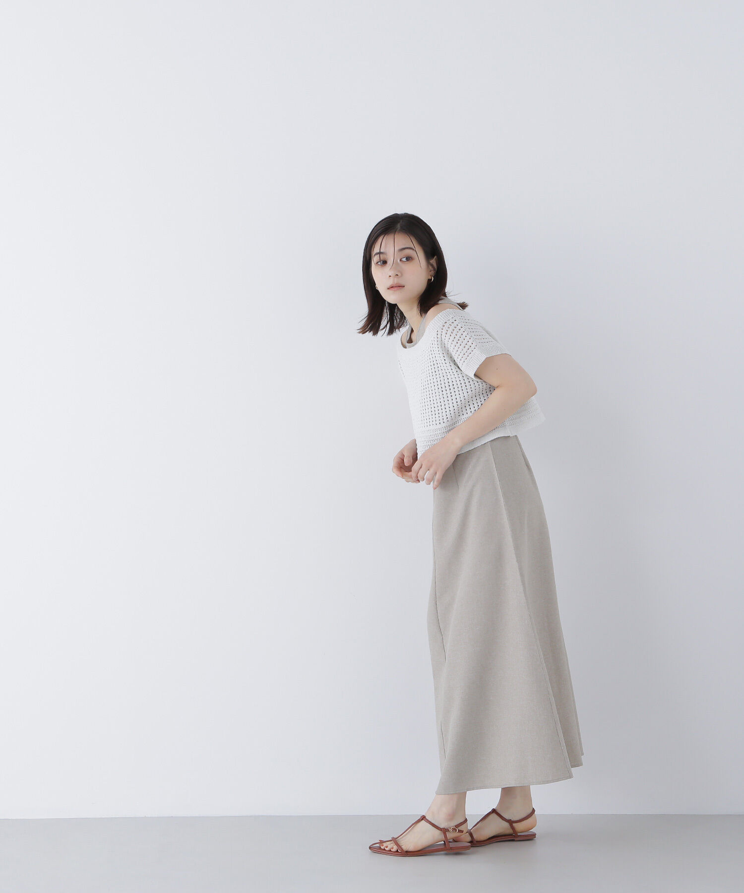  「透かし編みニット＆アメスリワンピース」|ワンピース|