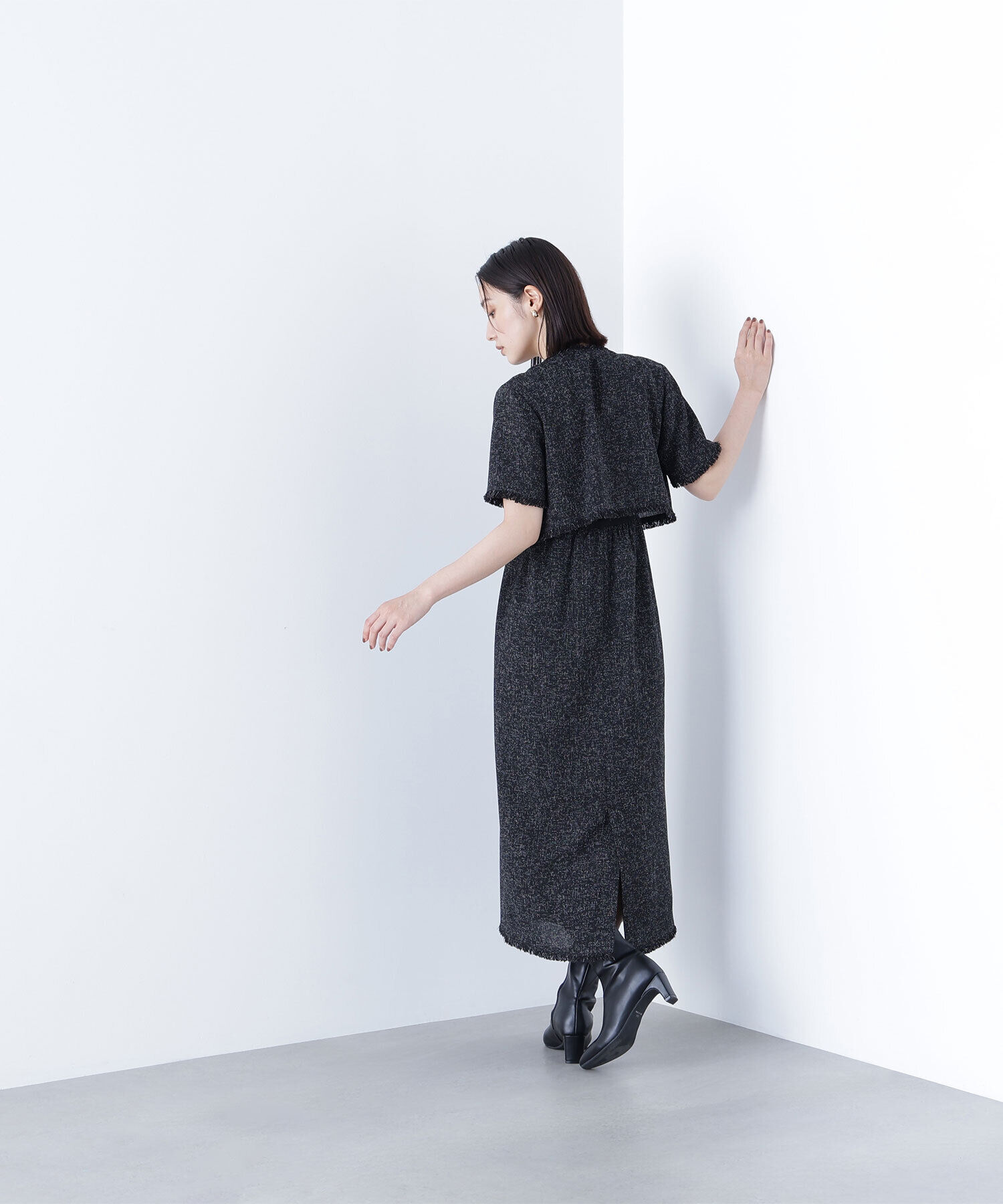  「ツイードジャケット＆ナローワンピース」|ワンピース|