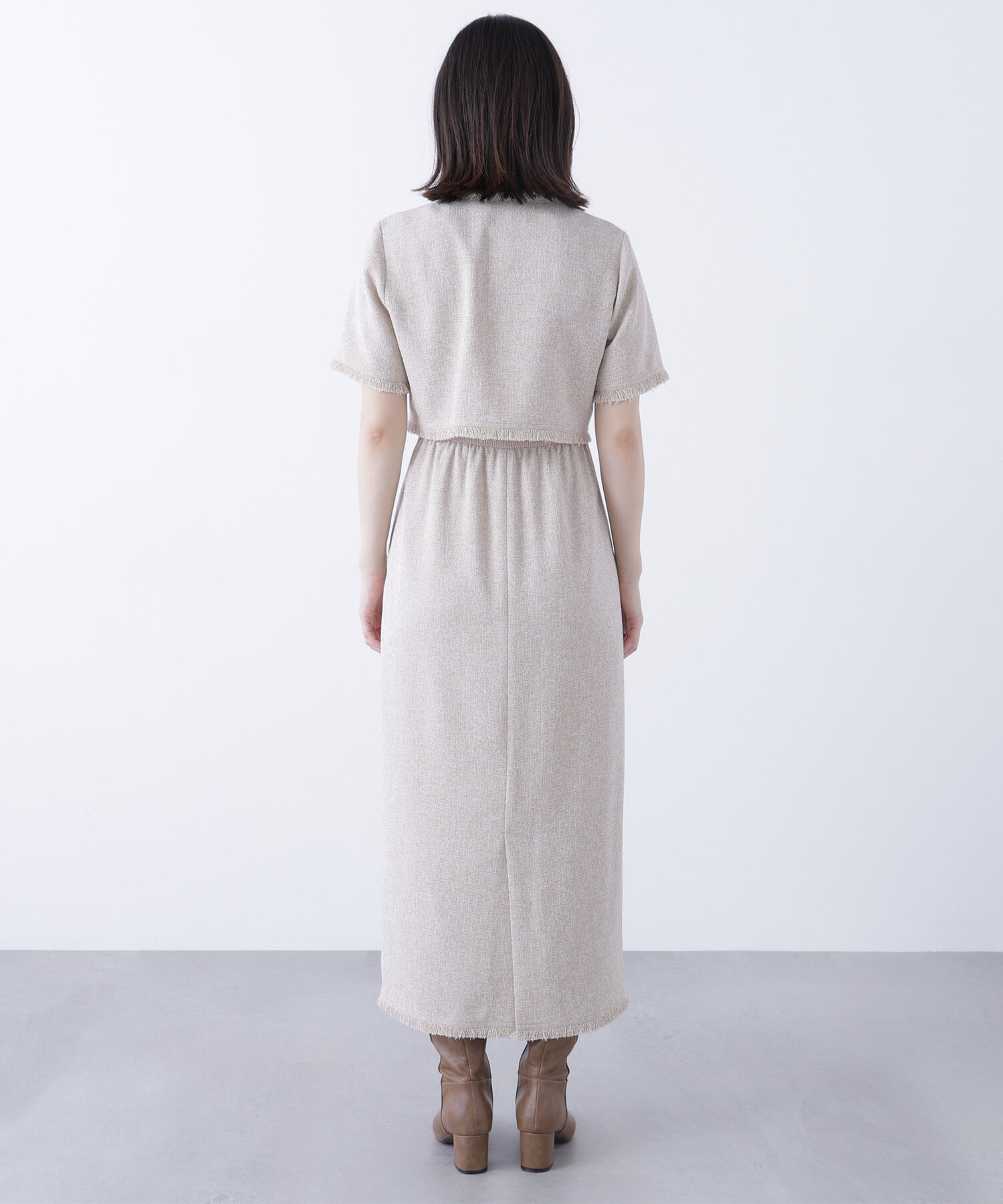  「ツイードジャケット＆ナローワンピース」|ワンピース|