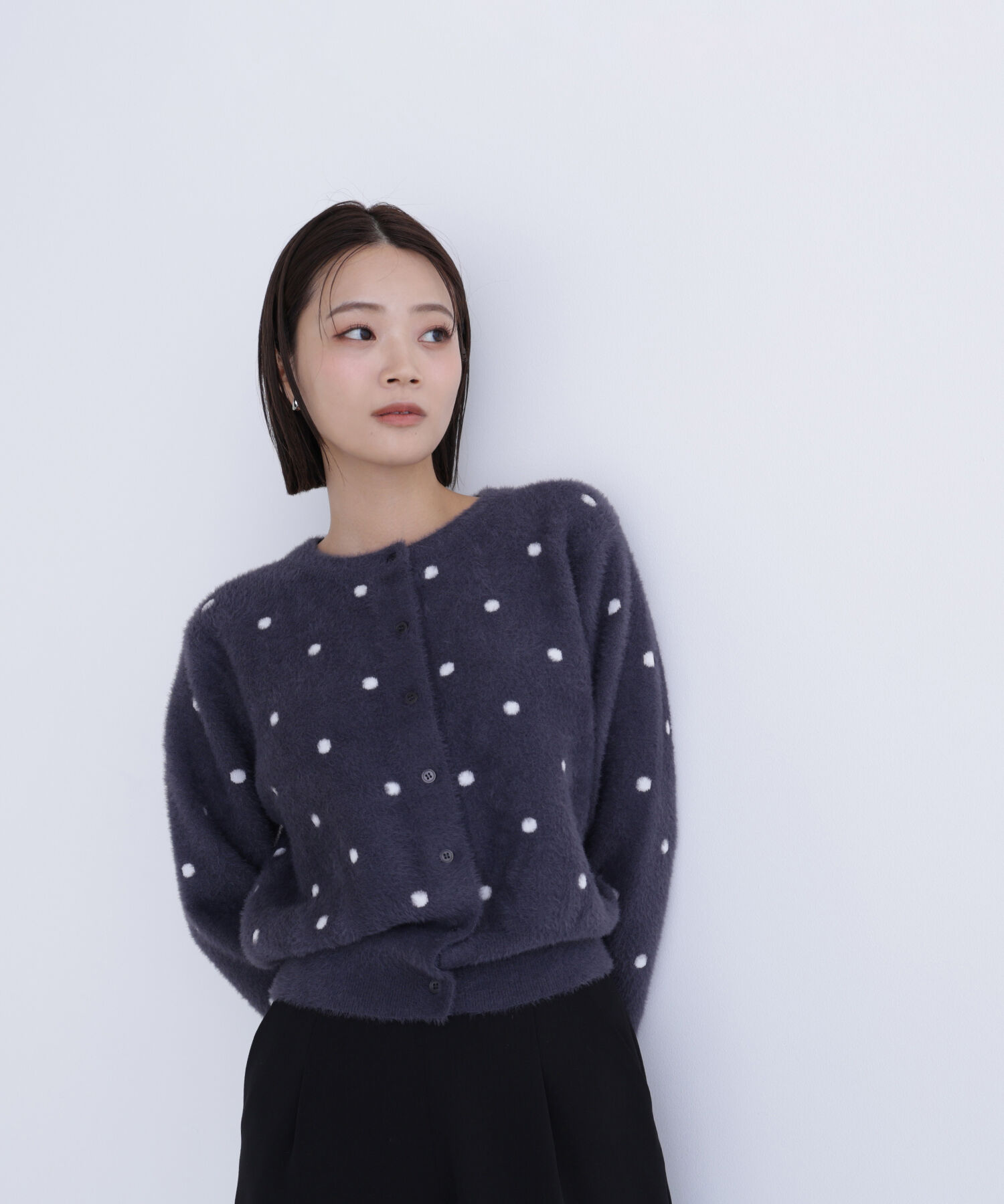  「ドットシャギーカーディガン」|ニット・セーター|