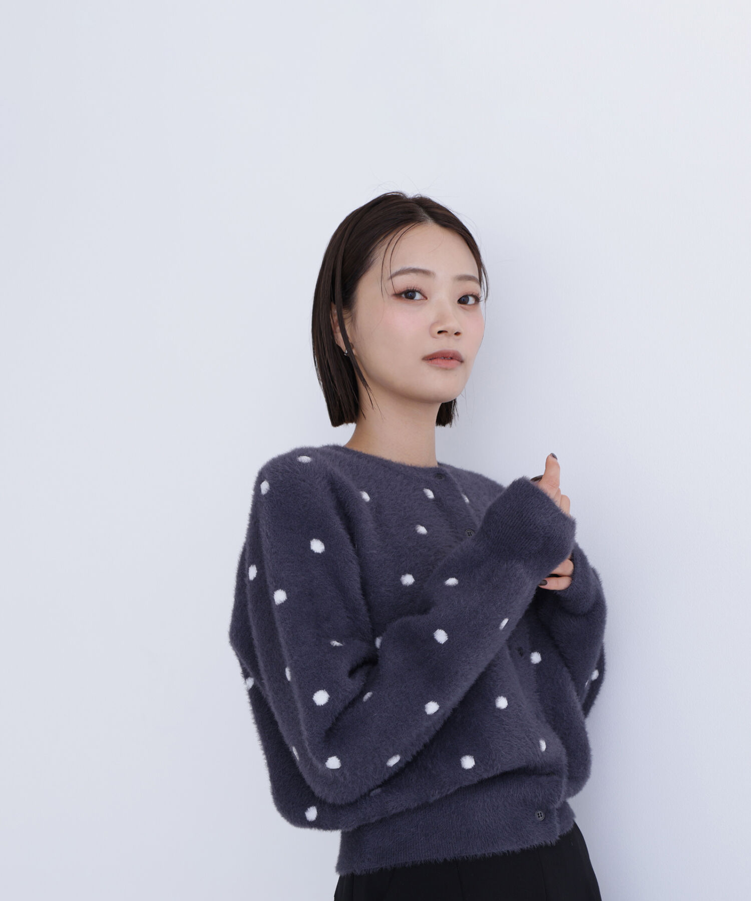  「ドットシャギーカーディガン」|ニット・セーター|