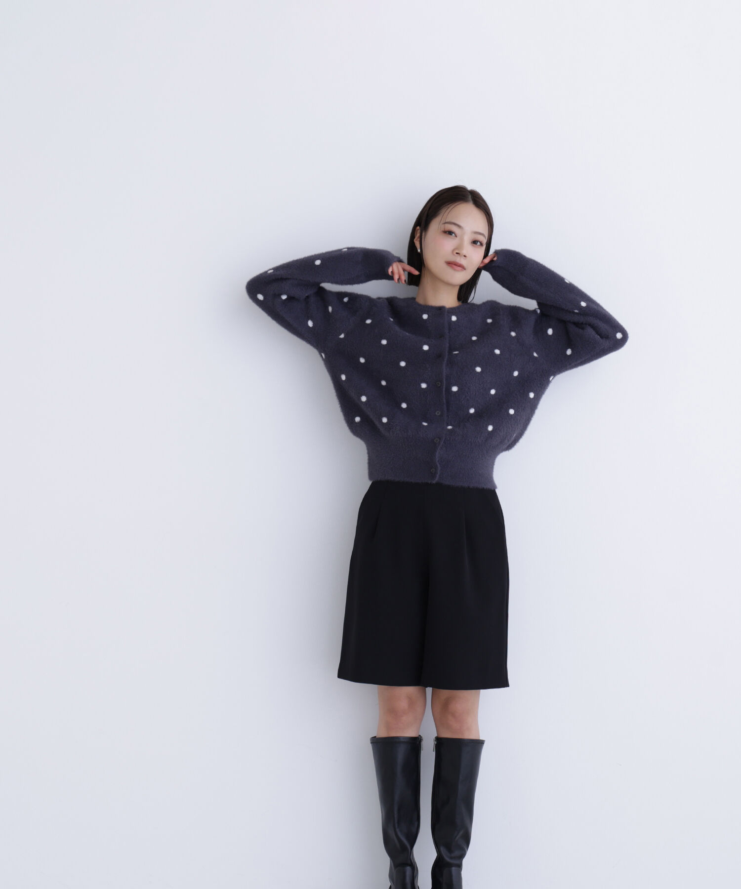  「ドットシャギーカーディガン」|ニット・セーター|