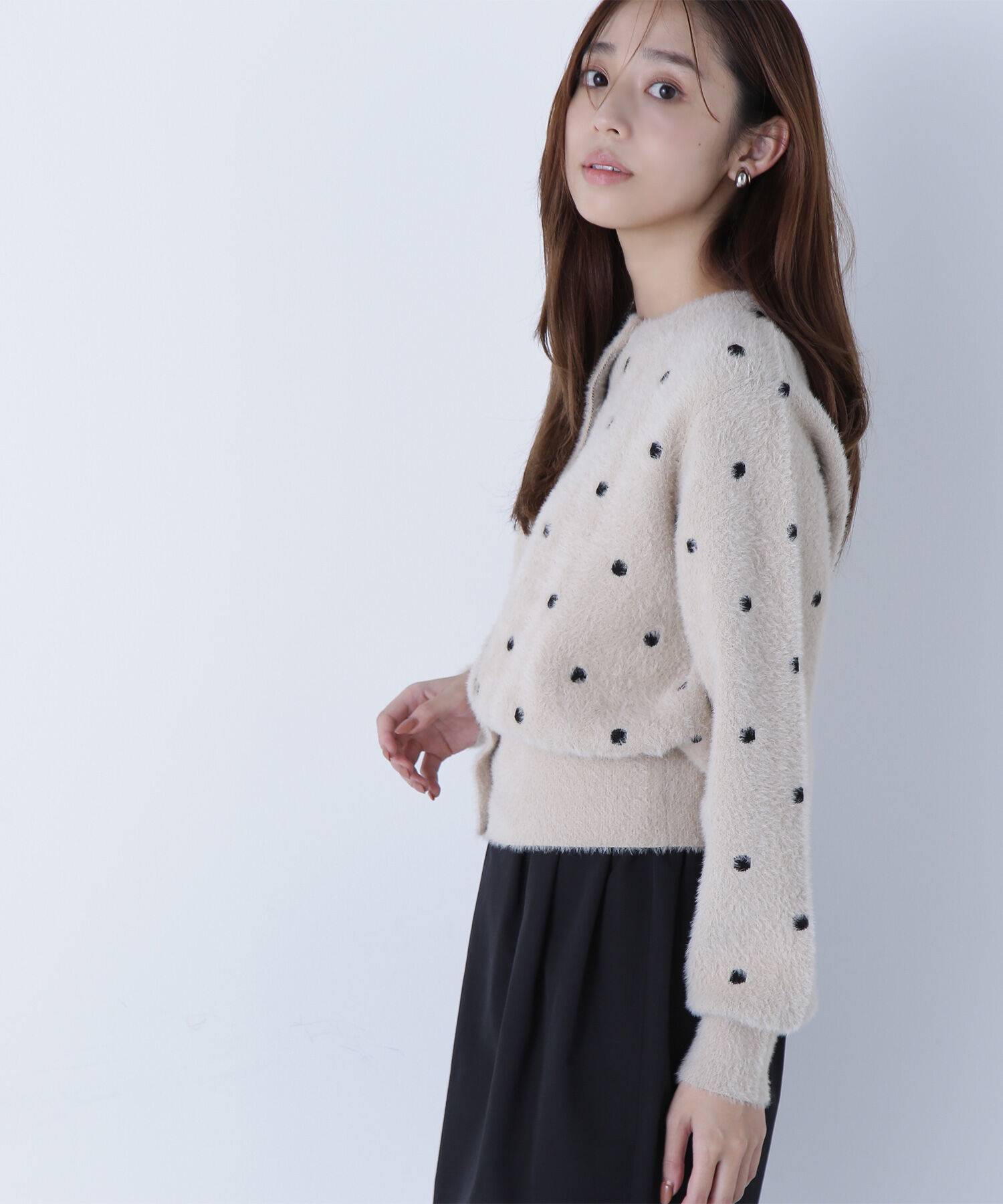  「ドットシャギーカーディガン」|ニット・セーター|