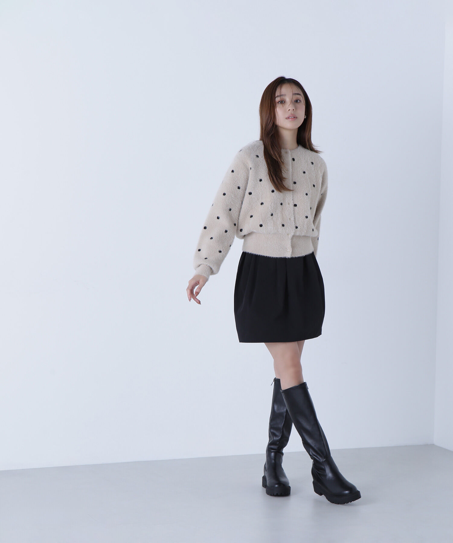  「ドットシャギーカーディガン」|ニット・セーター|
