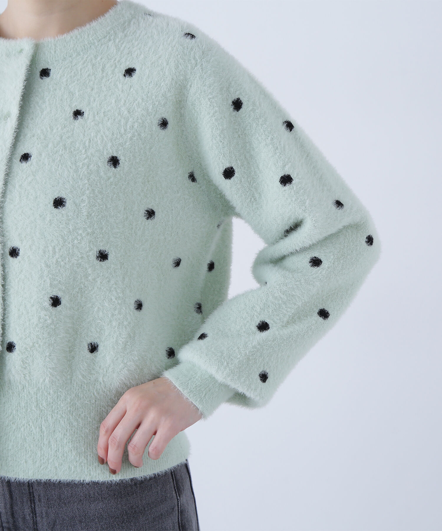  「ドットシャギーカーディガン」|ニット・セーター|