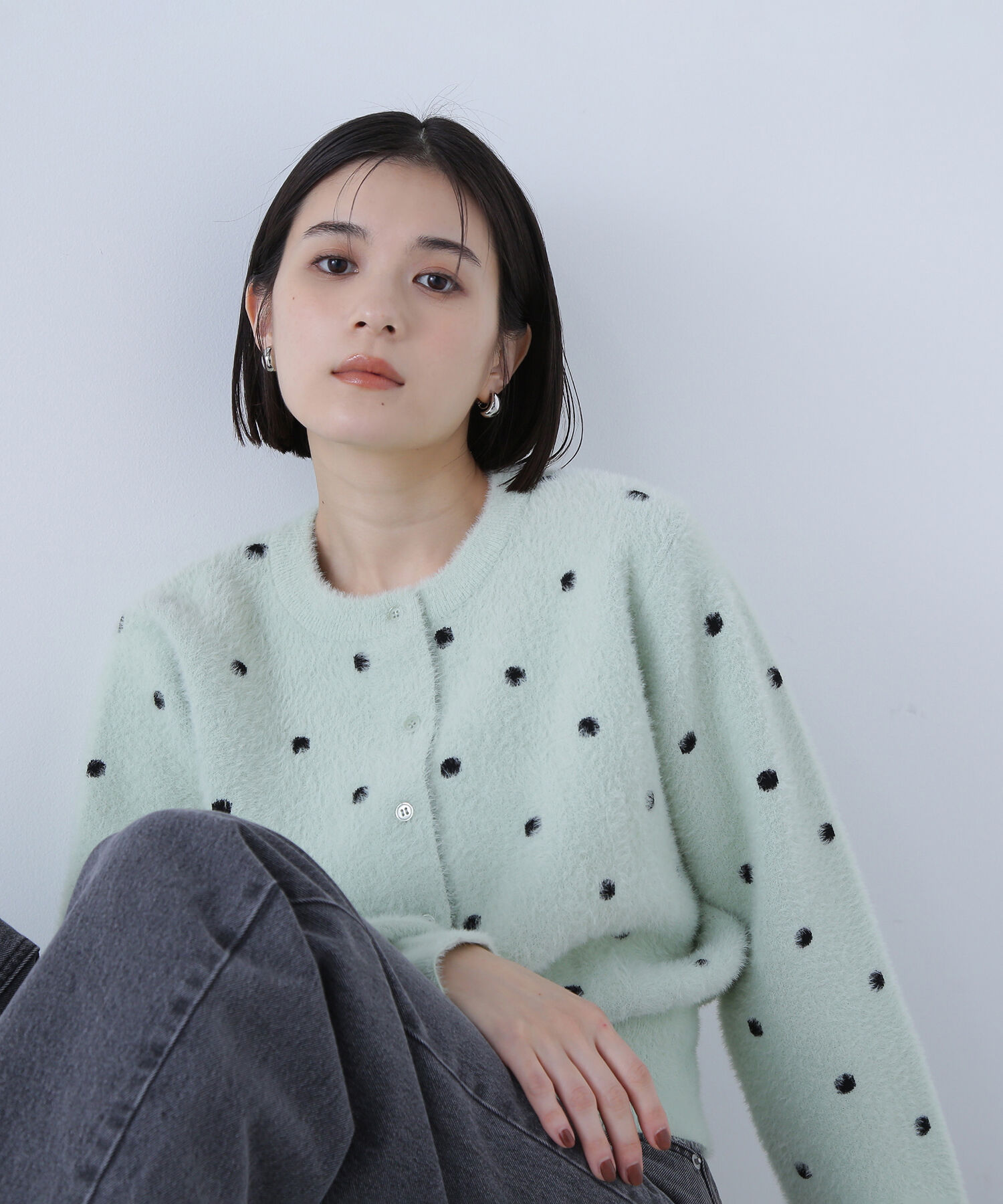  「ドットシャギーカーディガン」|ニット・セーター|