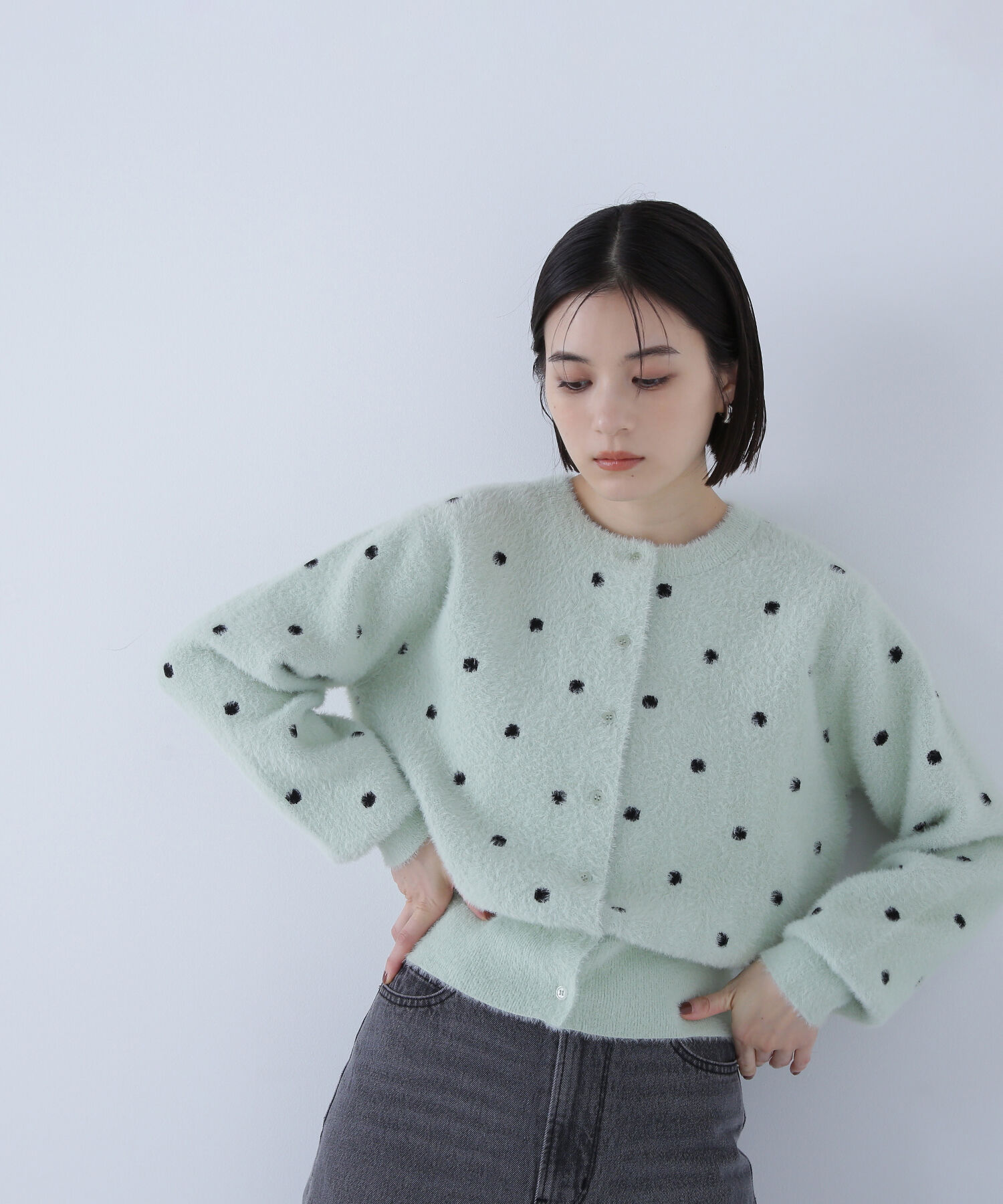  「ドットシャギーカーディガン」|ニット・セーター|