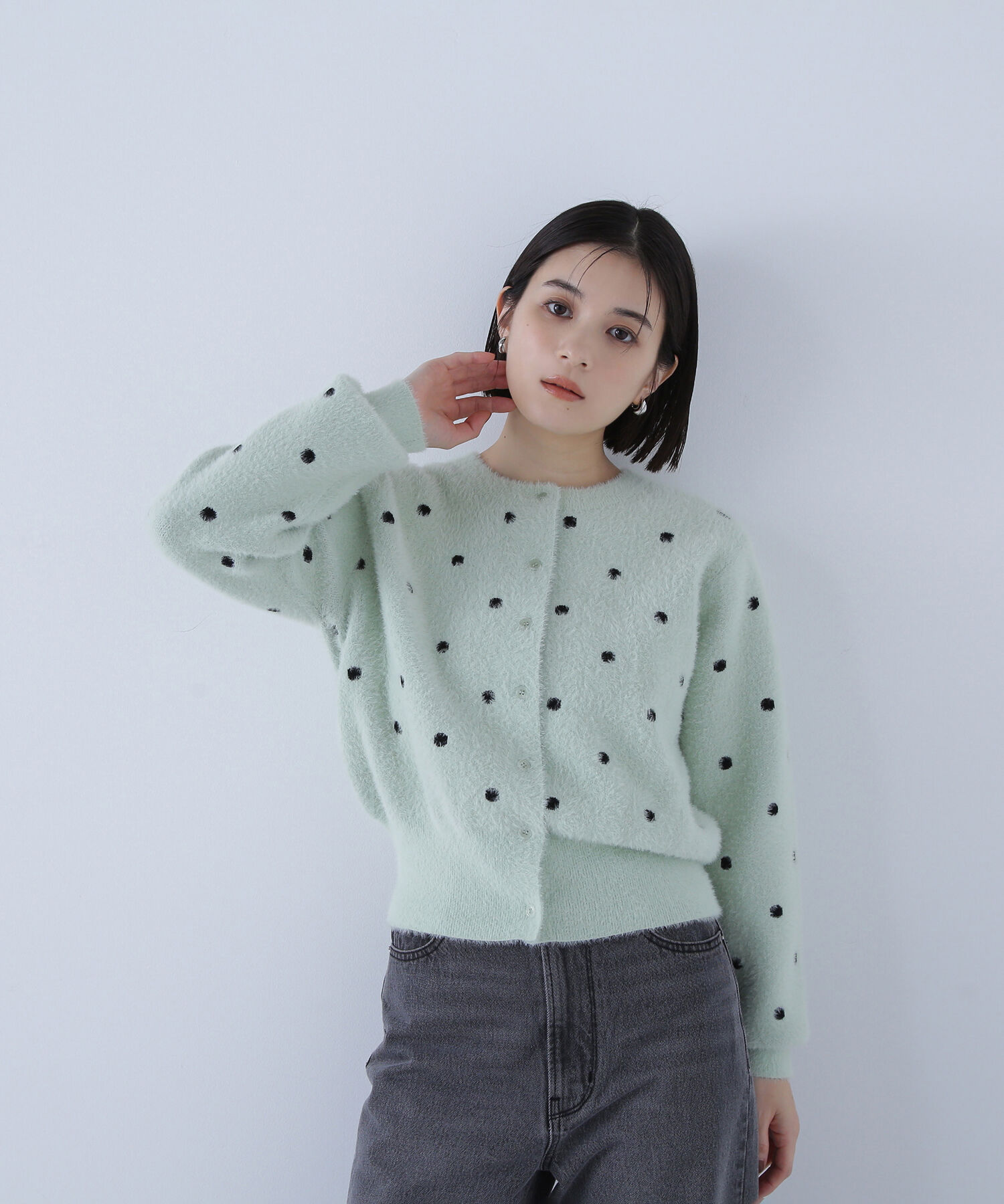  「ドットシャギーカーディガン」|ニット・セーター|