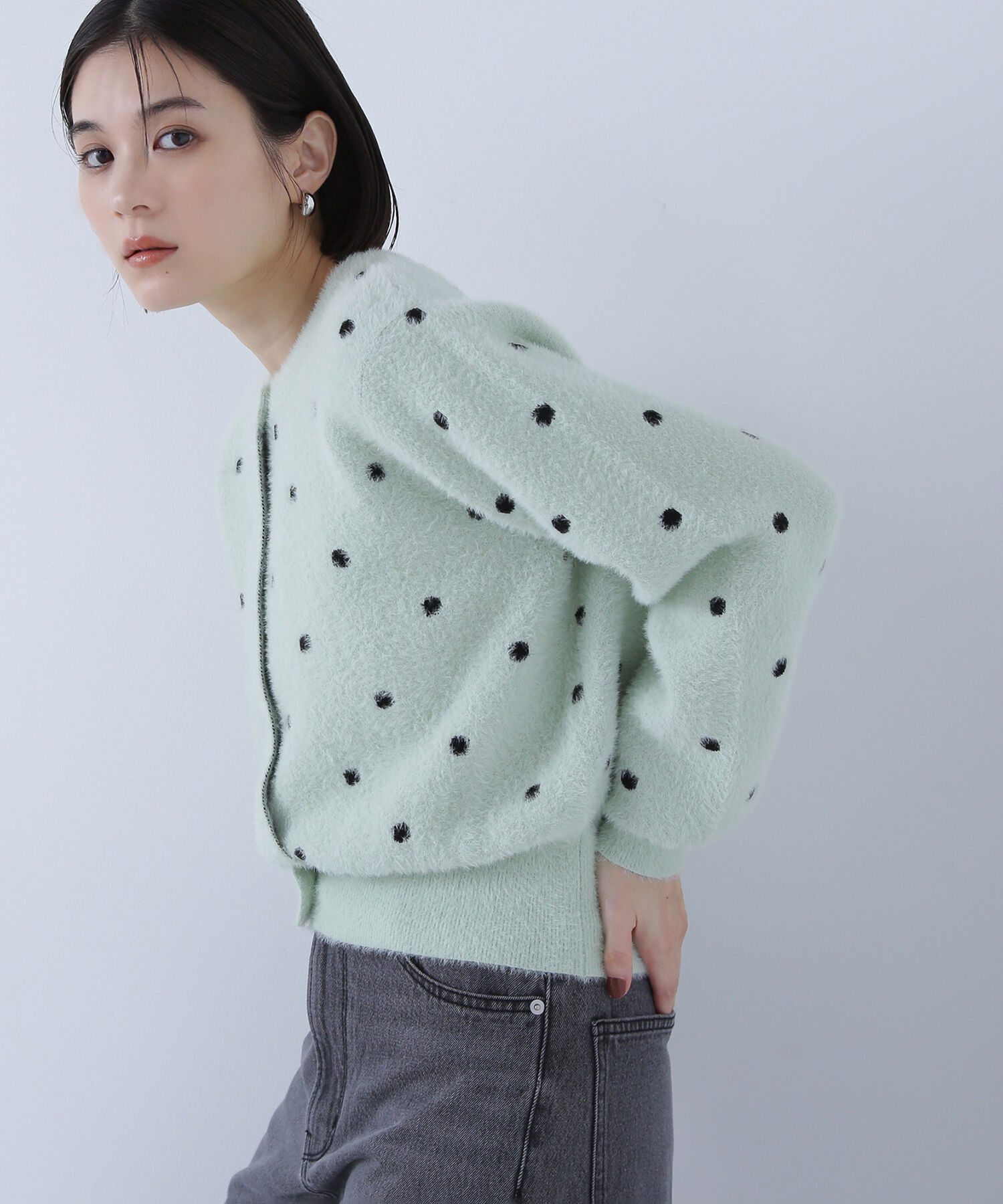  「ドットシャギーカーディガン」|ニット・セーター|