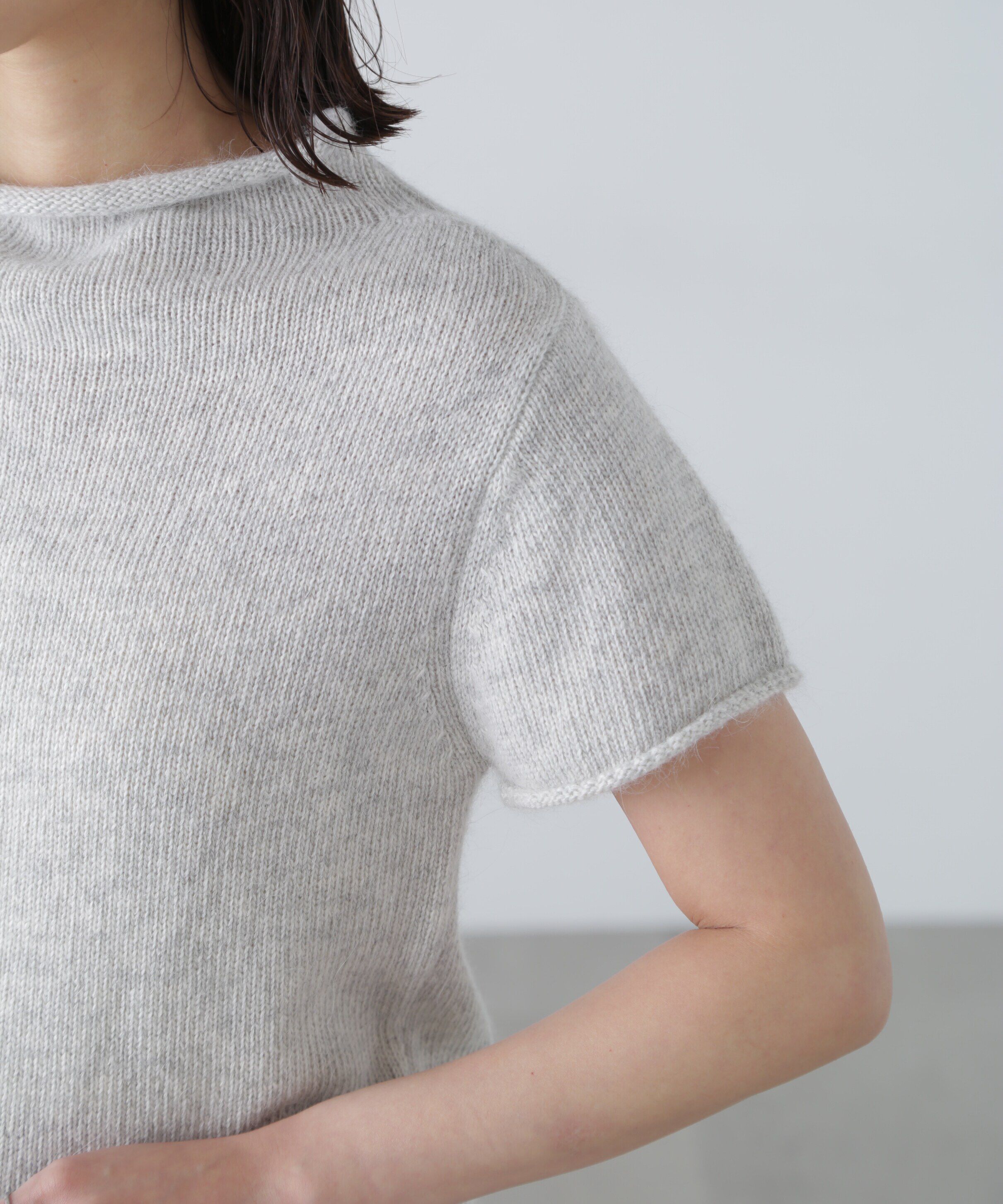  「アンゴラ混ハーフスリーブニット」|ニット・セーター|