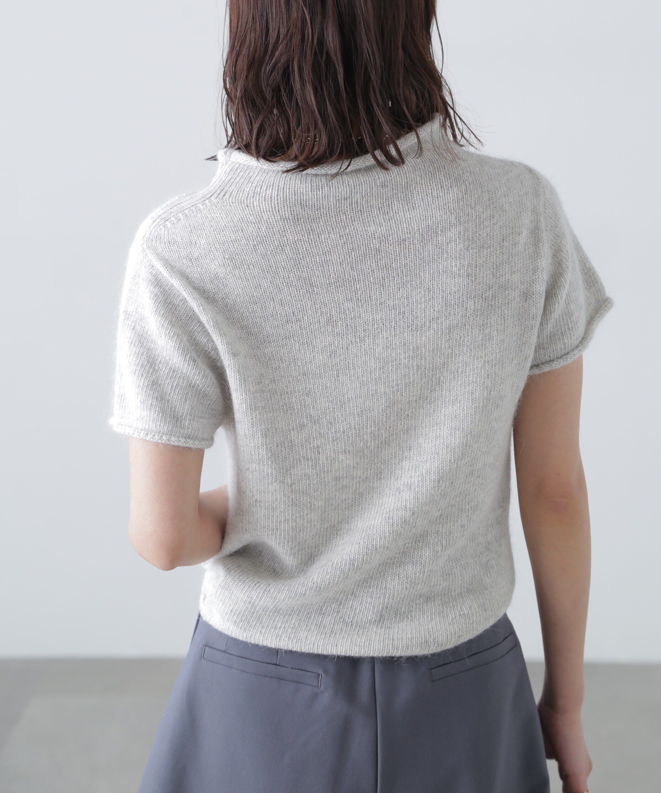  「アンゴラ混ハーフスリーブニット」|ニット・セーター|