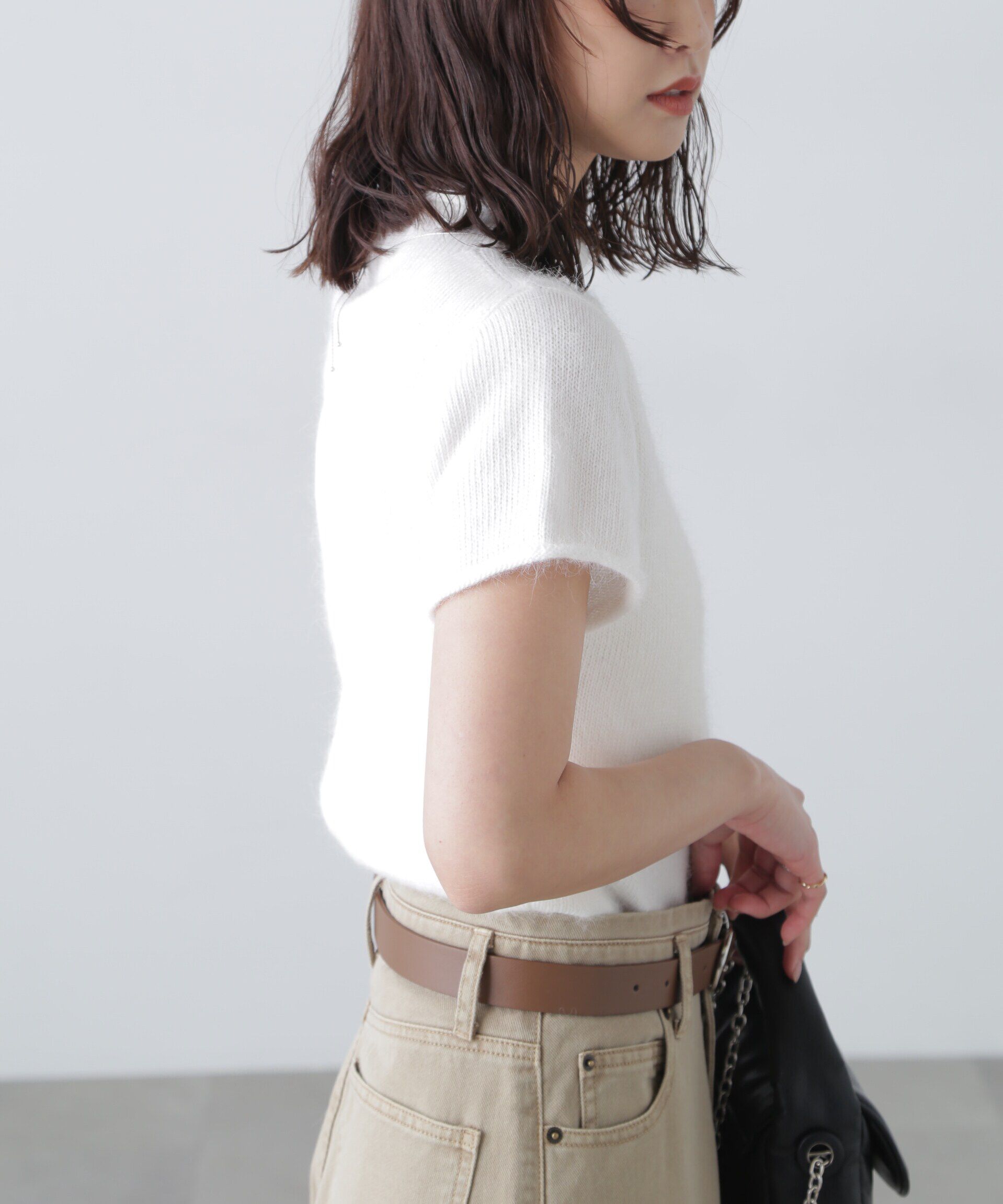  「アンゴラ混ハーフスリーブニット」|ニット・セーター|