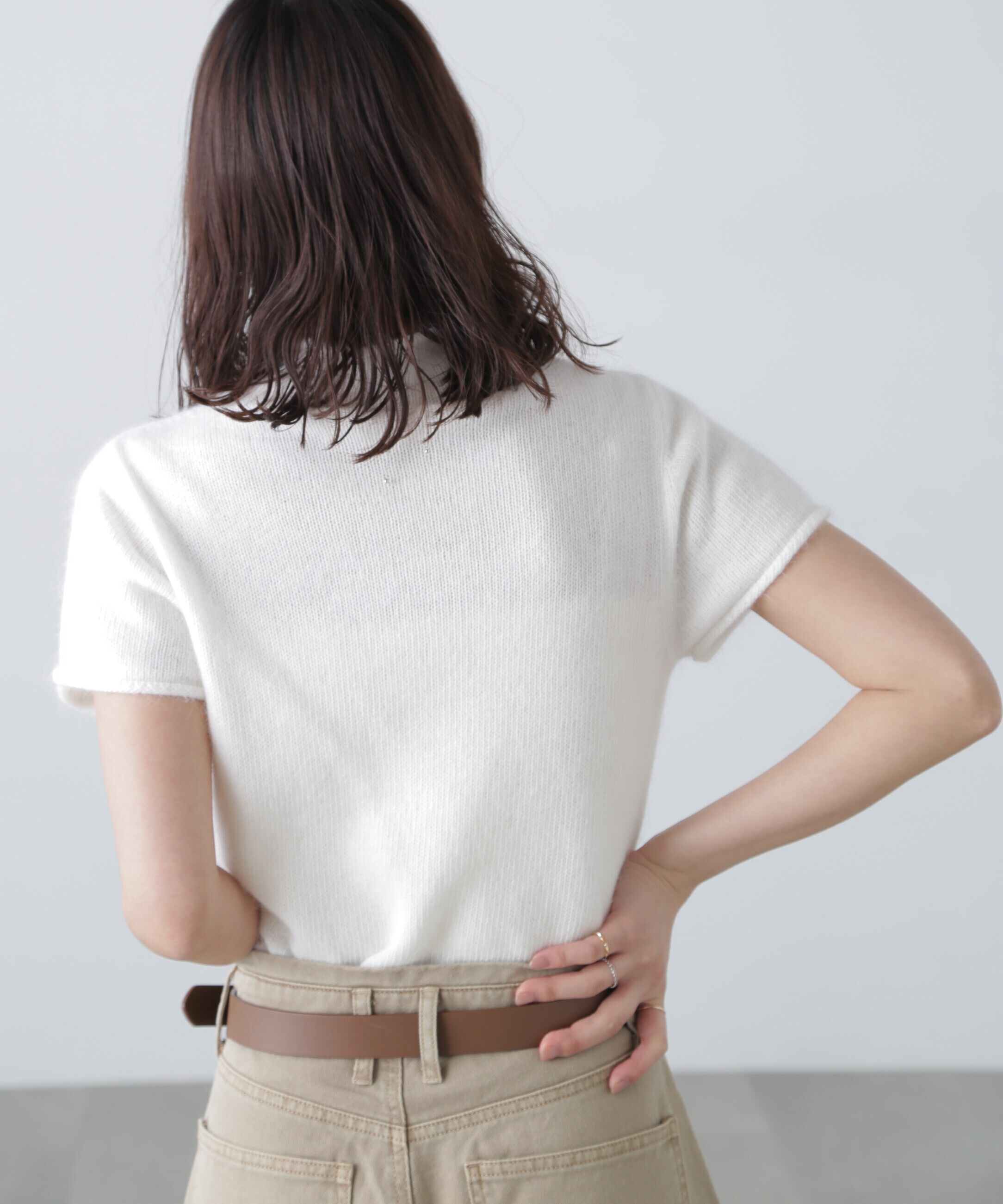  「アンゴラ混ハーフスリーブニット」|ニット・セーター|