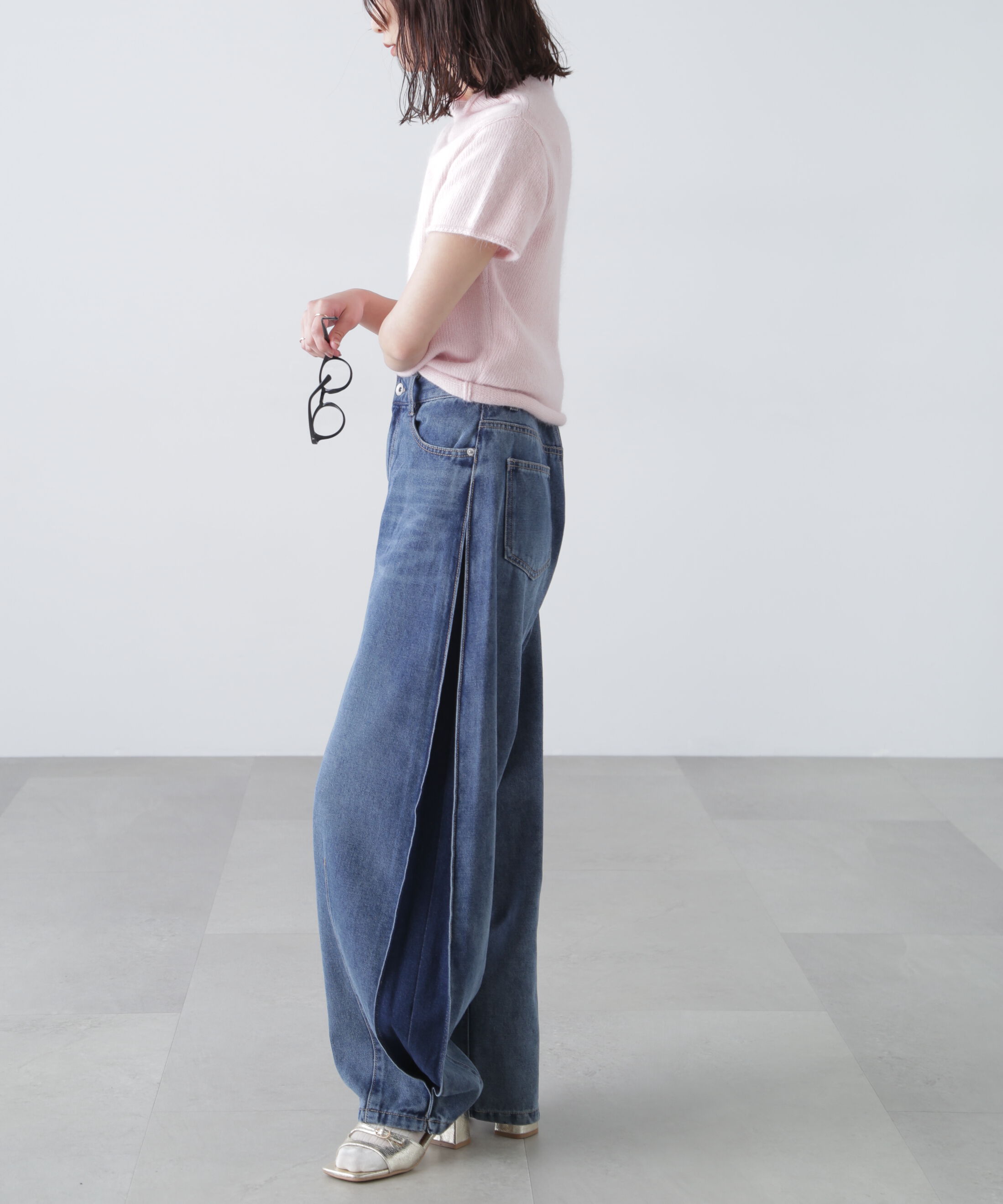  「アンゴラ混ハーフスリーブニット」|ニット・セーター|