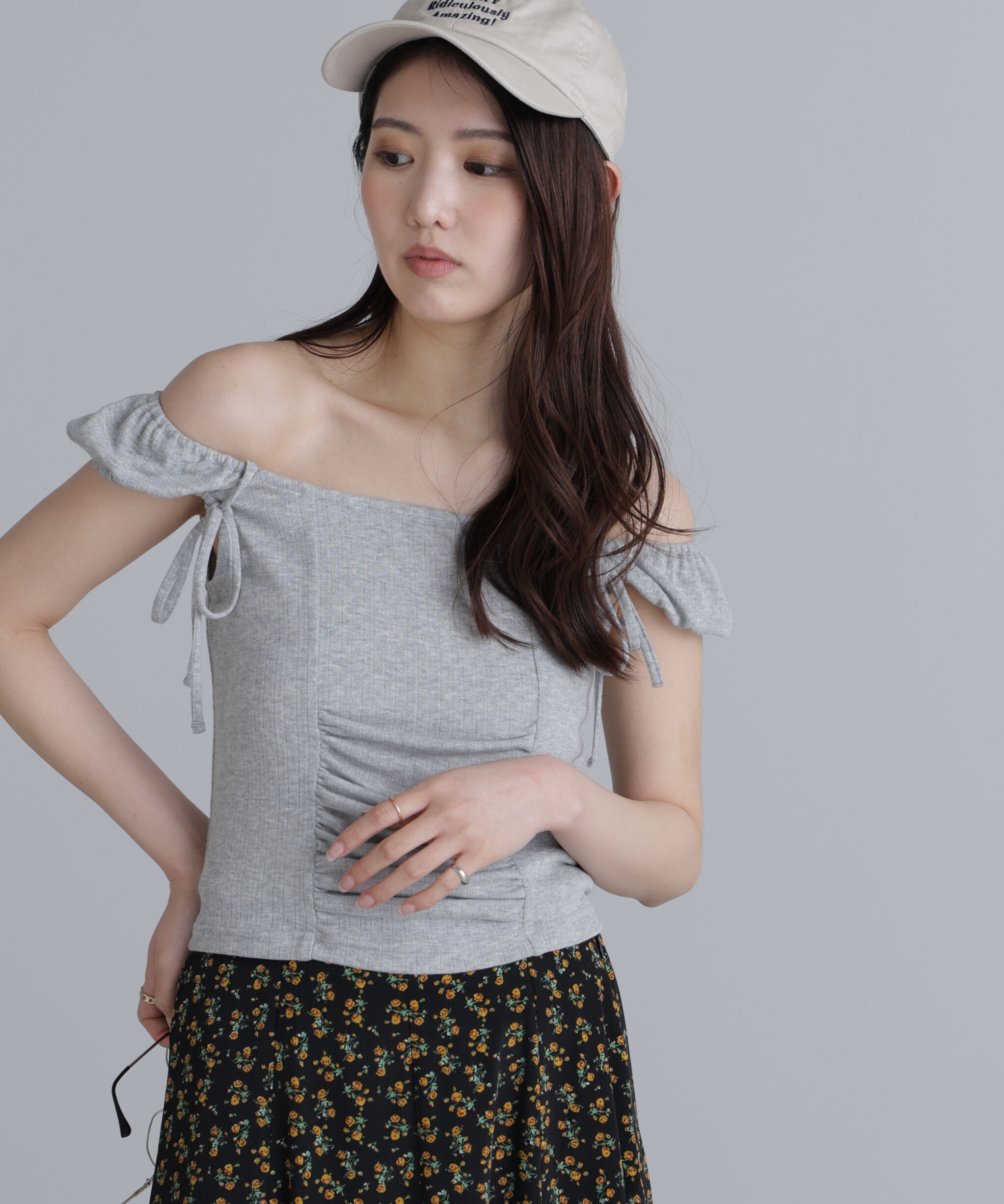  「オフショルリボンカットソー」|Tシャツ・カットソー|