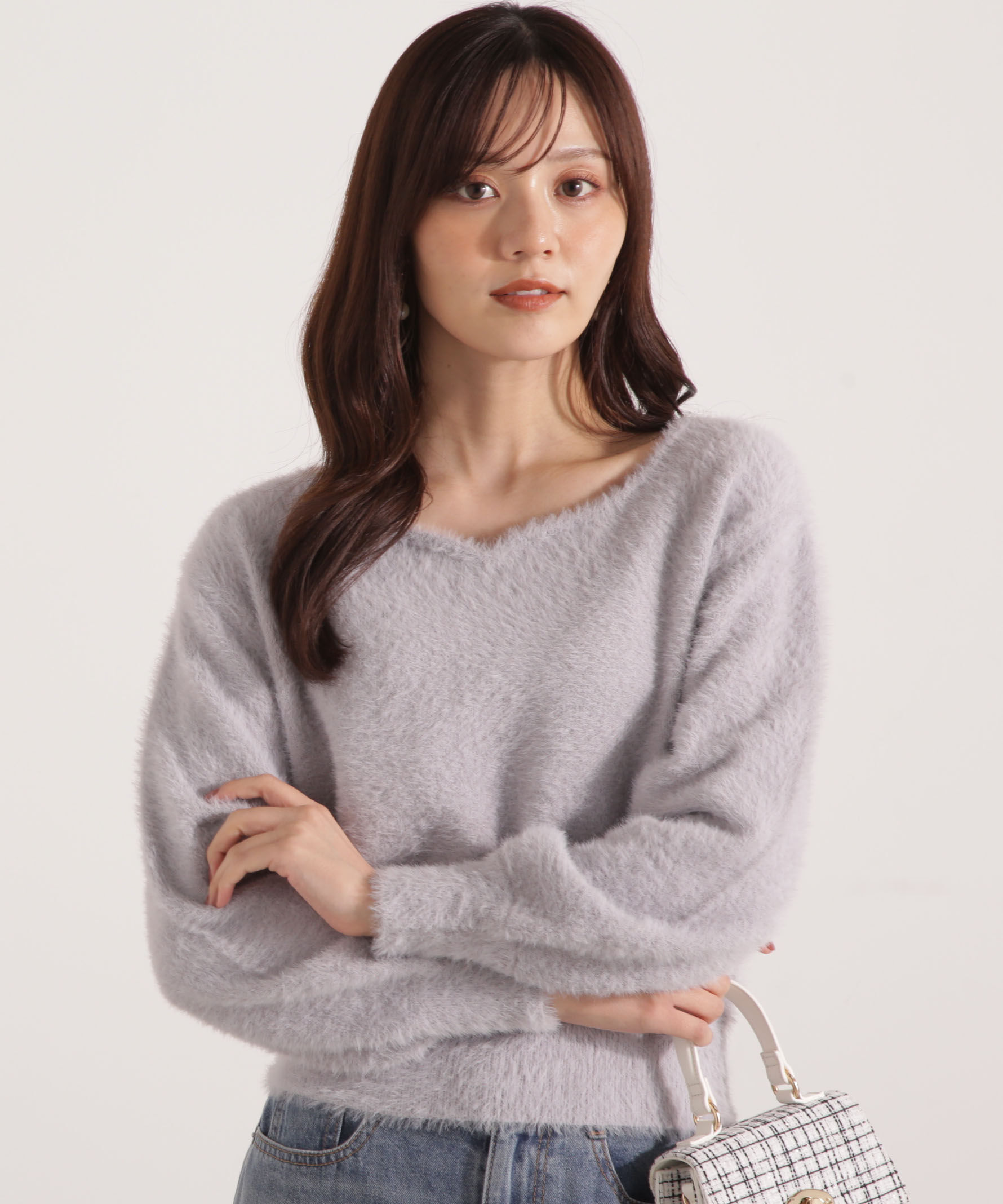 PROPORTION BODY DRESSING「ミニシャギーハートネックニット 25AW」|ニット・セーター|