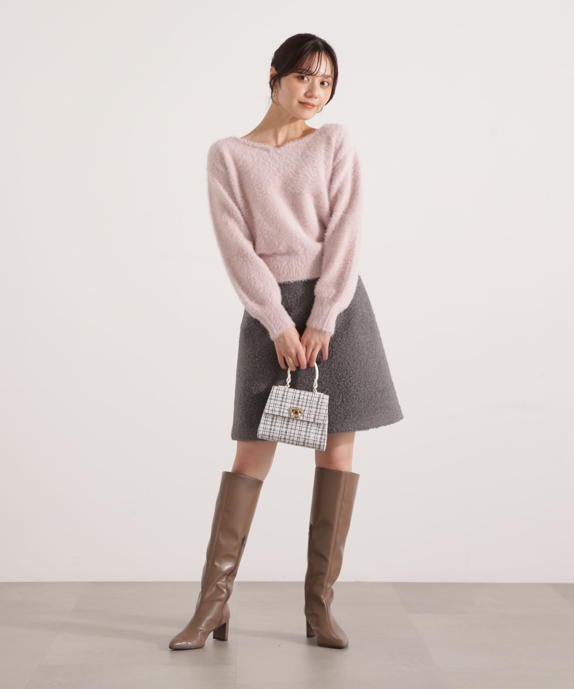 PROPORTION BODY DRESSING「ミニシャギーハートネックニット 25AW」|ニット・セーター|