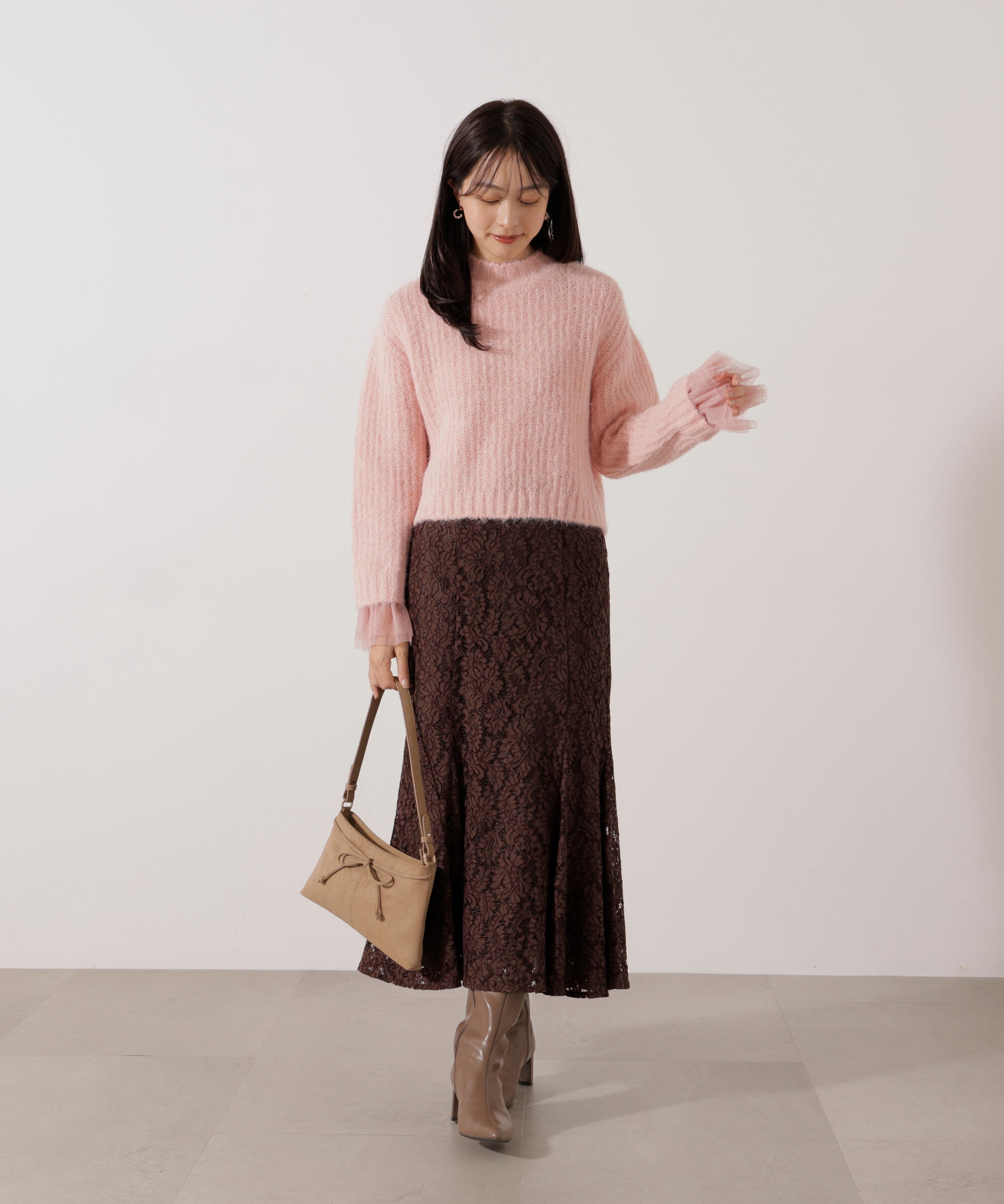 PROPORTION BODY DRESSING「<ウォッシャブル>チュールスリーブボックスニット」|ニット・セーター|