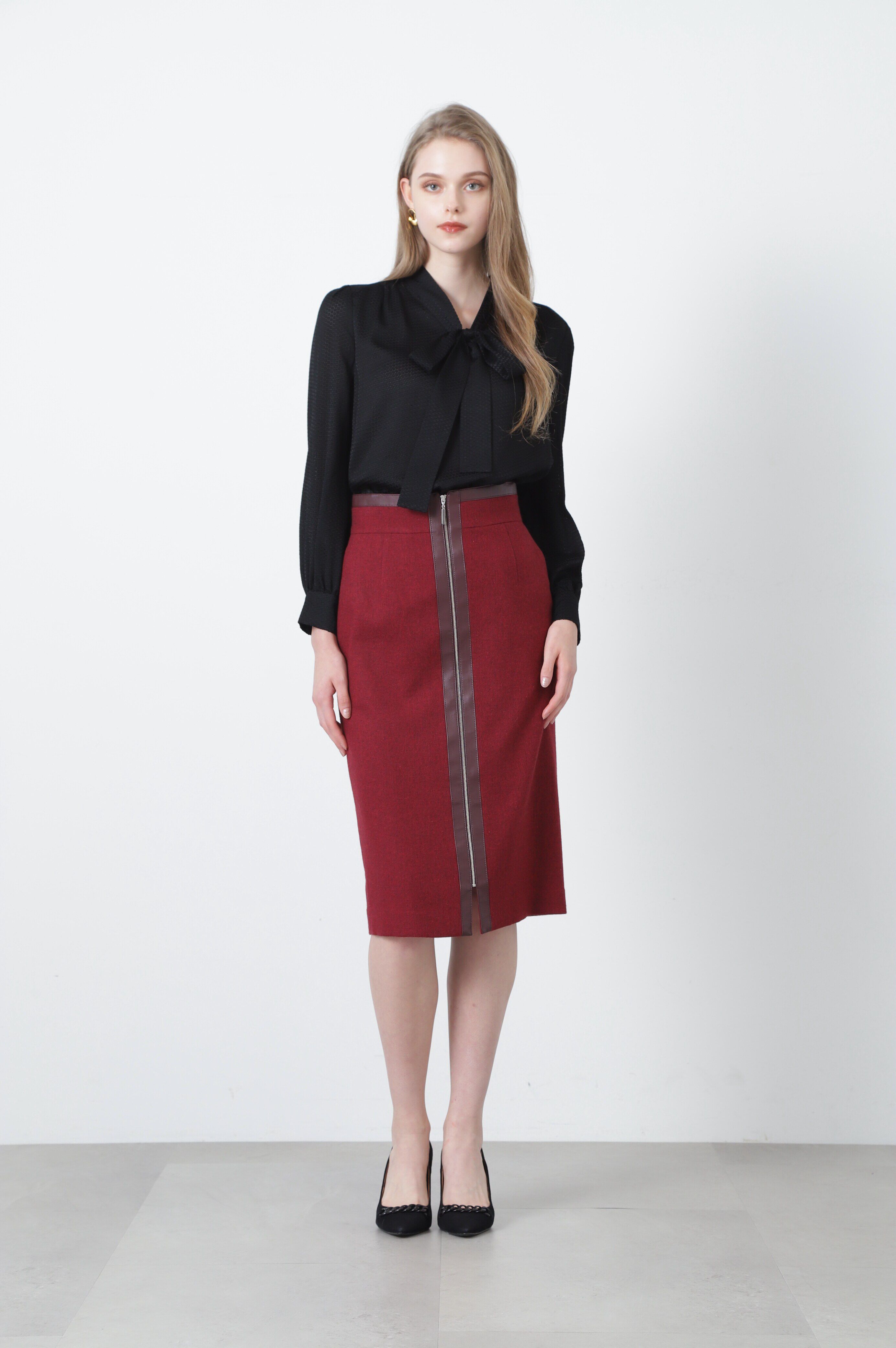  「◆レザーコンビタイトスカート」|スカート|