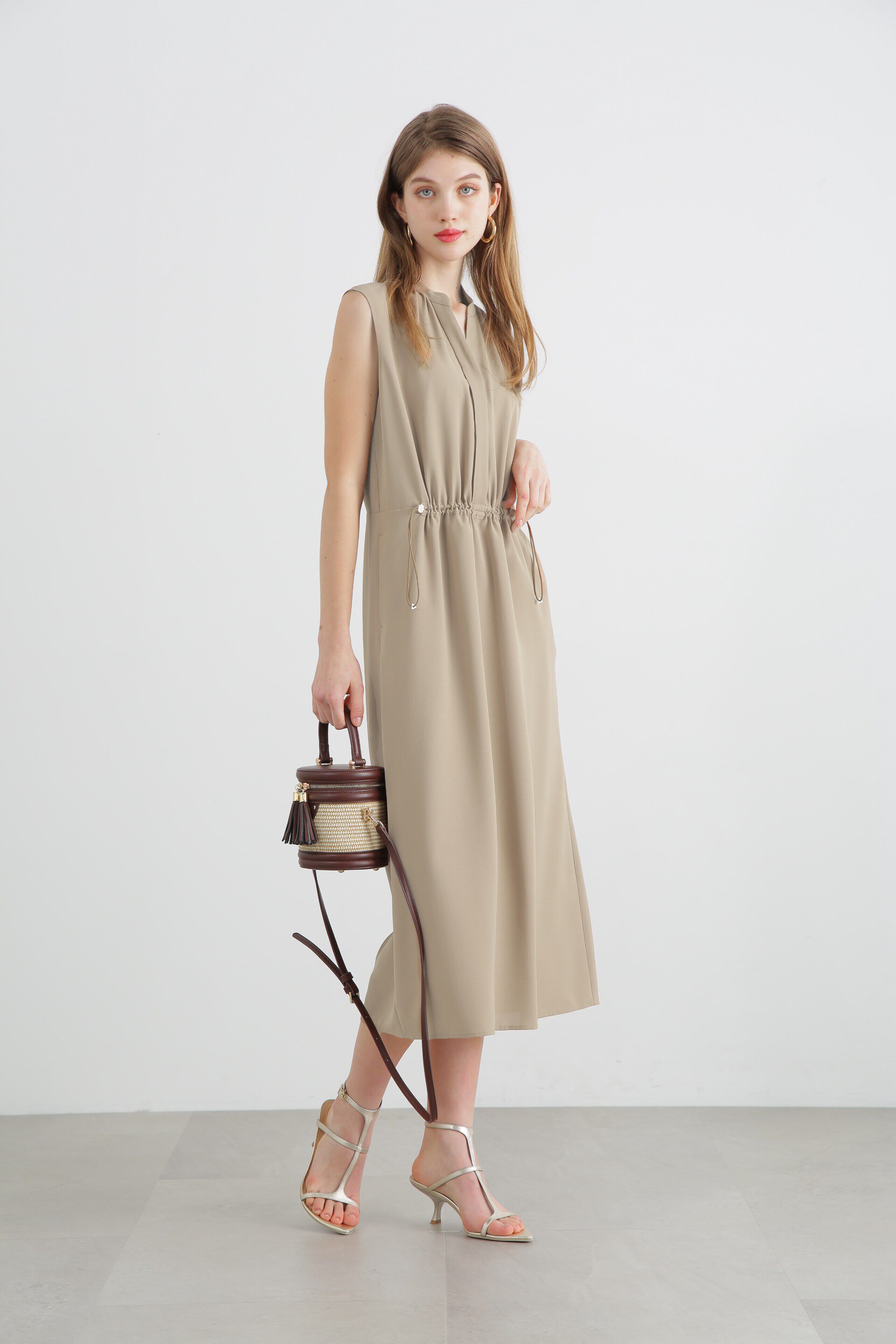  「2WAYストレッチシャツカラーワンピース」|ワンピース|