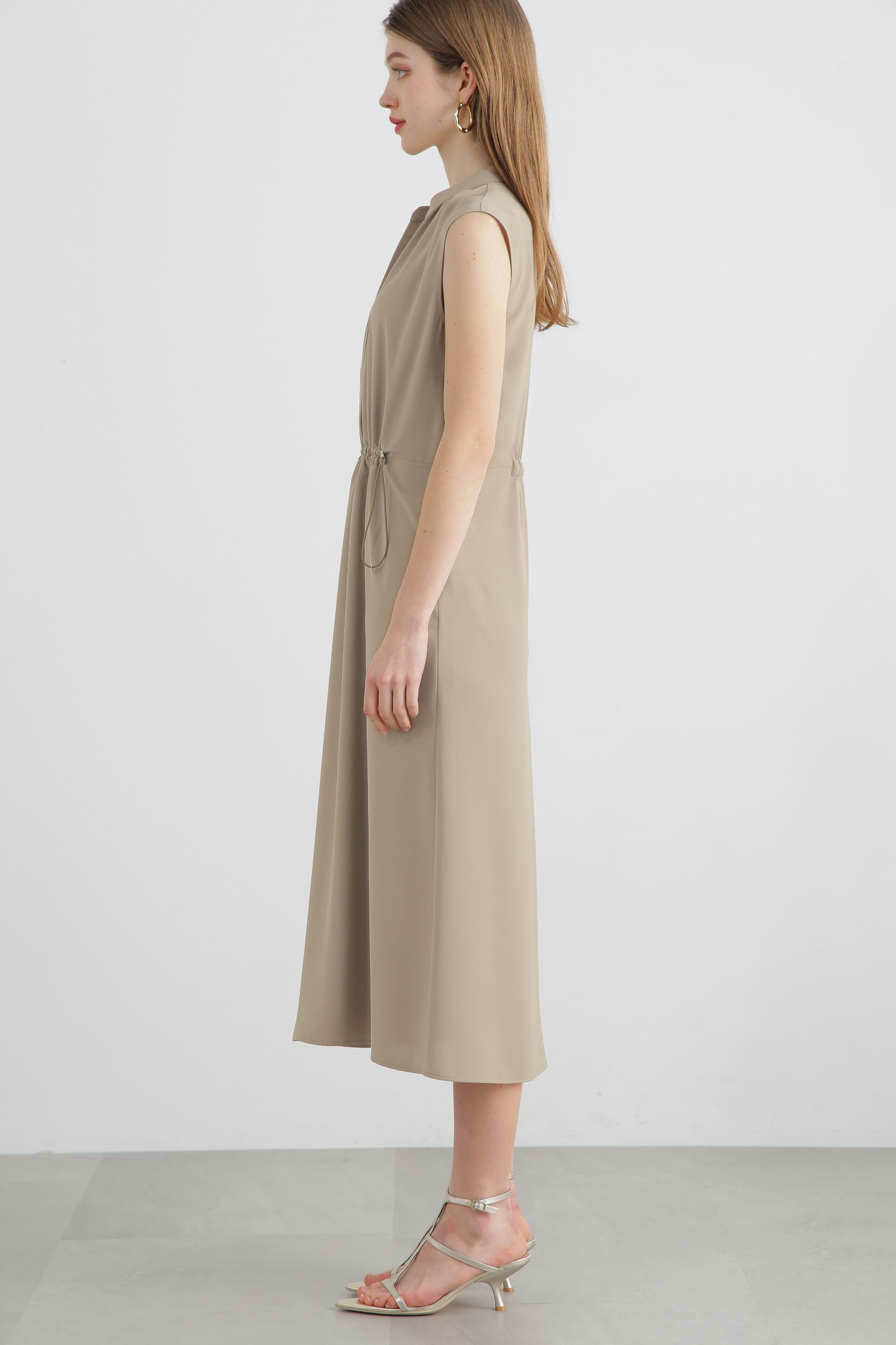  「2WAYストレッチシャツカラーワンピース」|ワンピース|