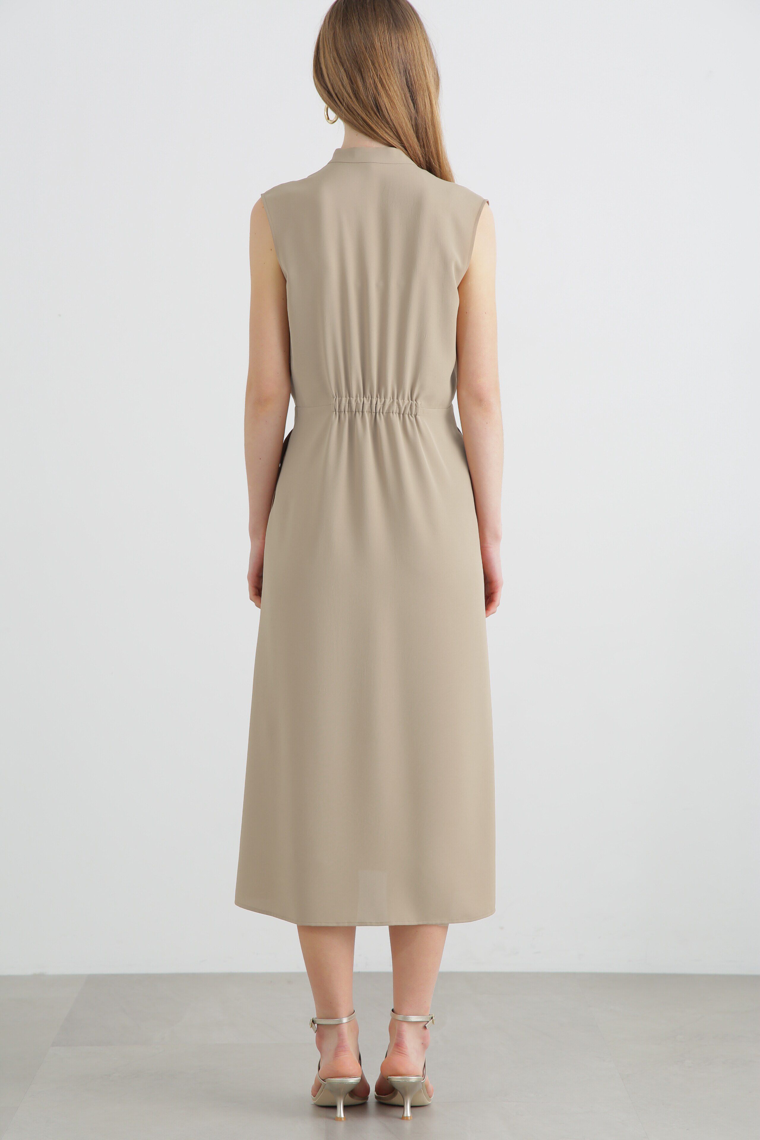  「2WAYストレッチシャツカラーワンピース」|ワンピース|