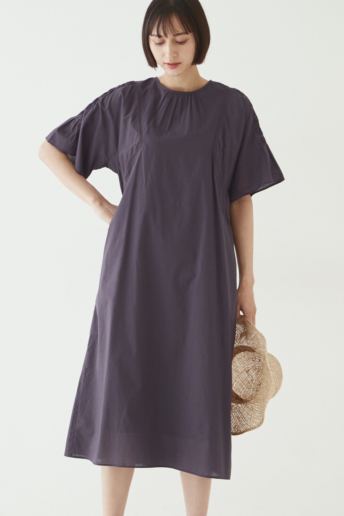  「◆インド刺繍ワンピース」|ワンピース|チャコール1