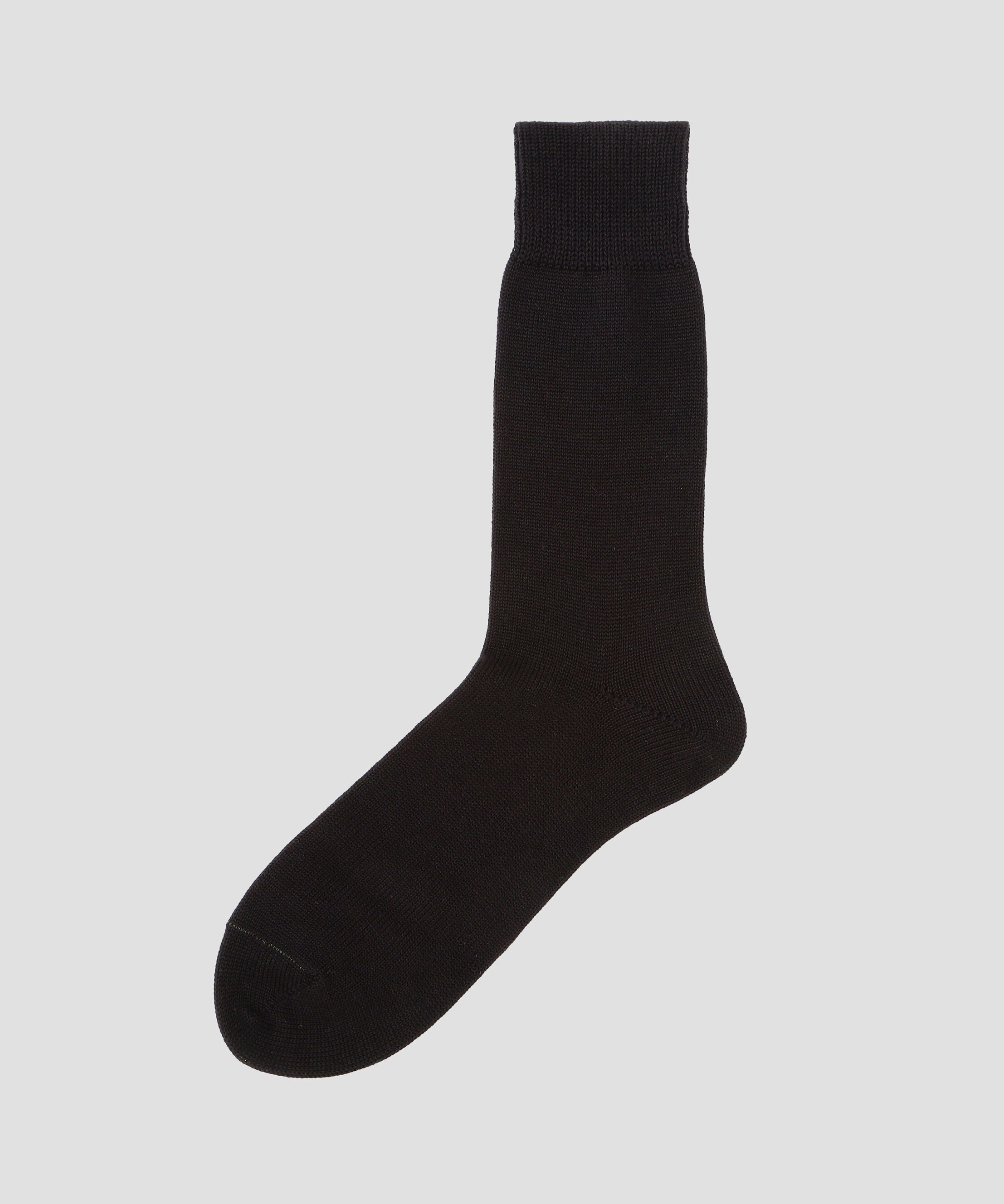 MARGARET HOWELL「COTTON WOOL PLAIN SOCKS」|ソックス|BLACK