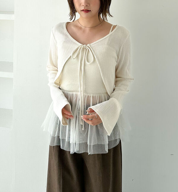 archives「ＦリボンカットＣＤ&times;ドッキングキャミＳＥＴ」|カーディガン|